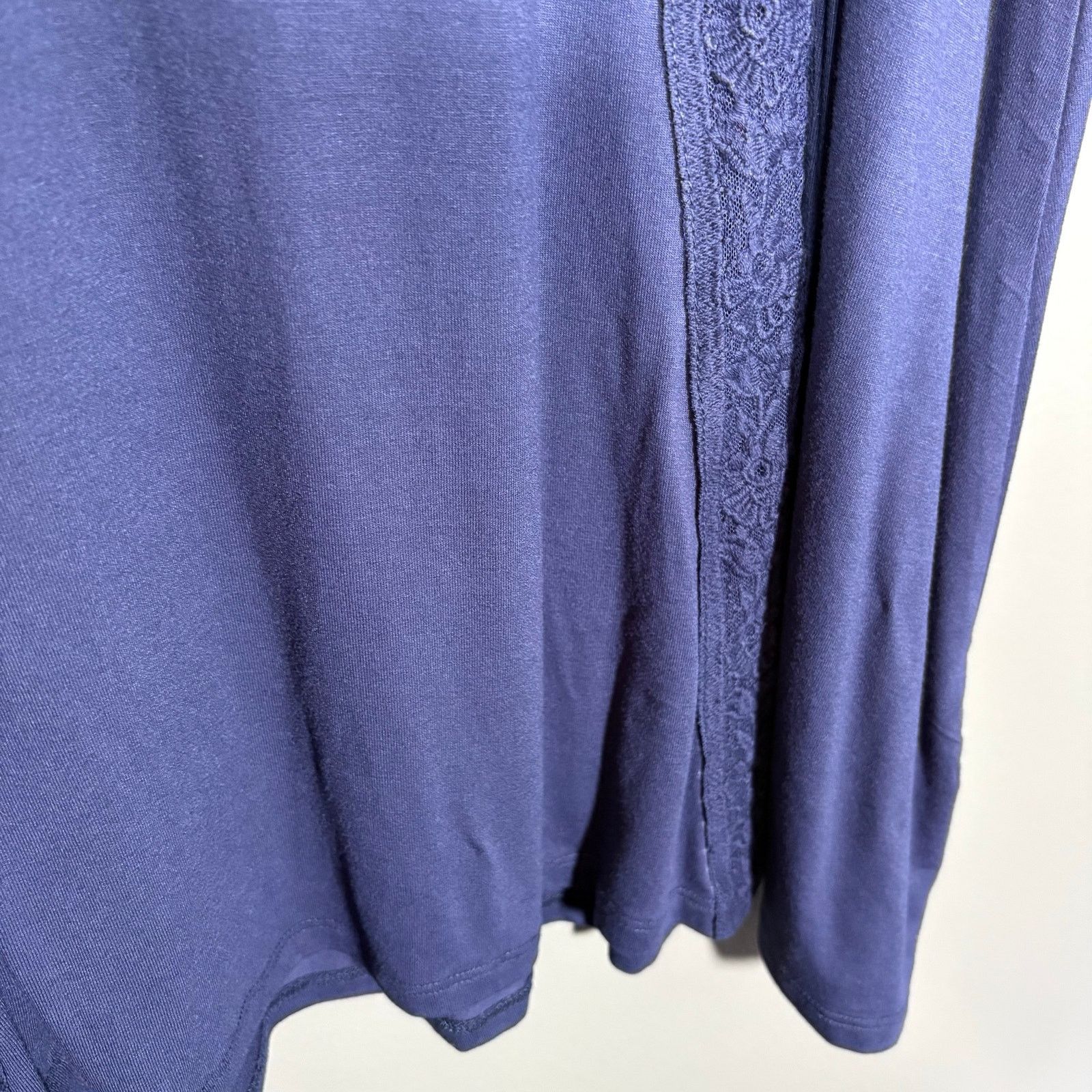 Other Roaman's Navy Blue Boho Lace Trim Tunic Length Top Size XXL / US 16-18 / IT 52-54 - 3 Thumbnail