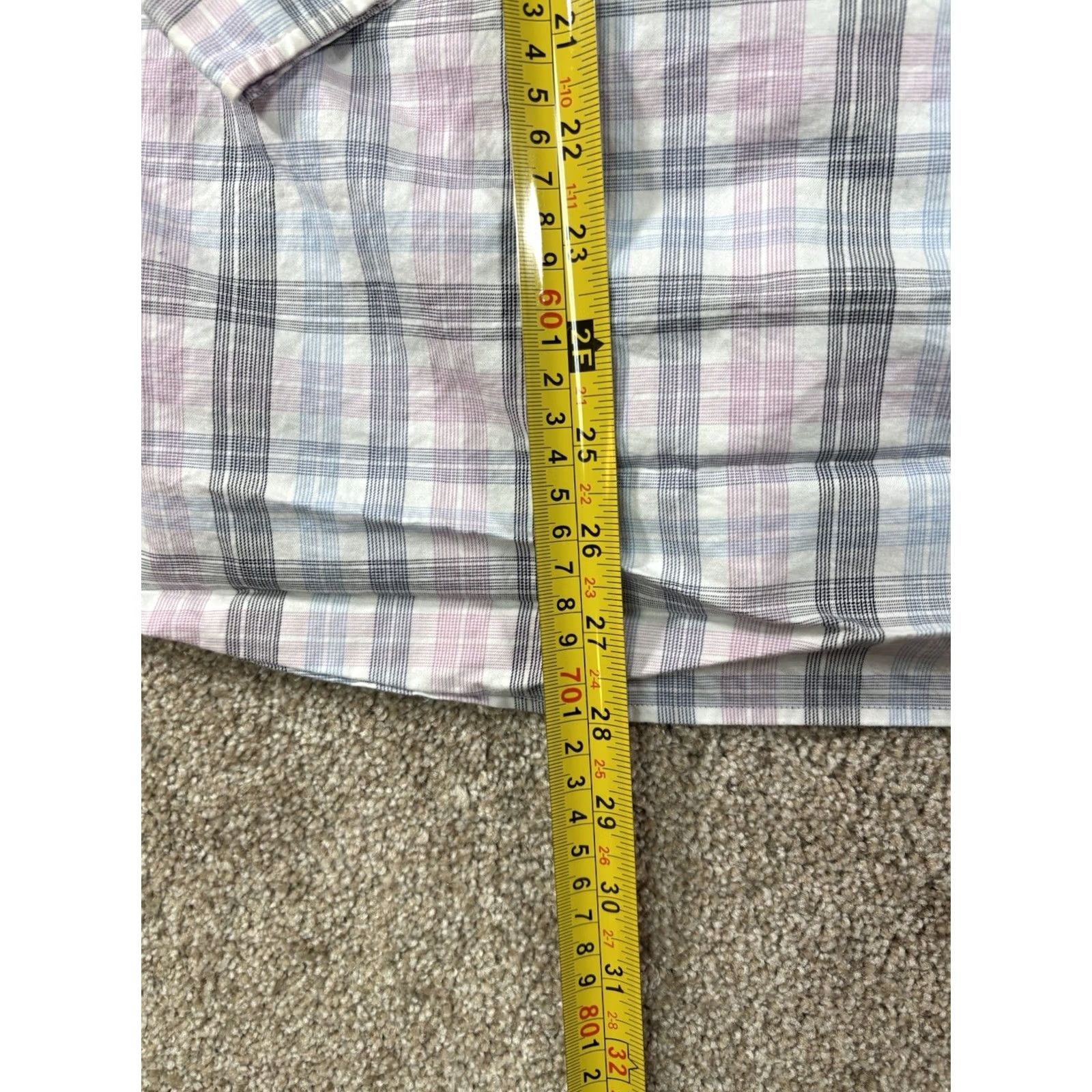 Peter Millar Peter Millar Dress Shirt Mens Large Blue Plaid Check Button Up 100% Cotton Regular Long Sleeve White Collar Mens Shirt Size 42R - 7 Thumbnail