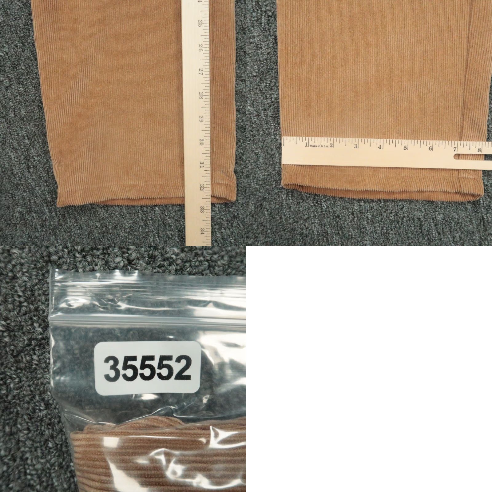 Peter Millar Pants Mens 36x33 Brown Corduroy Chino Flat Front Tailored Regular