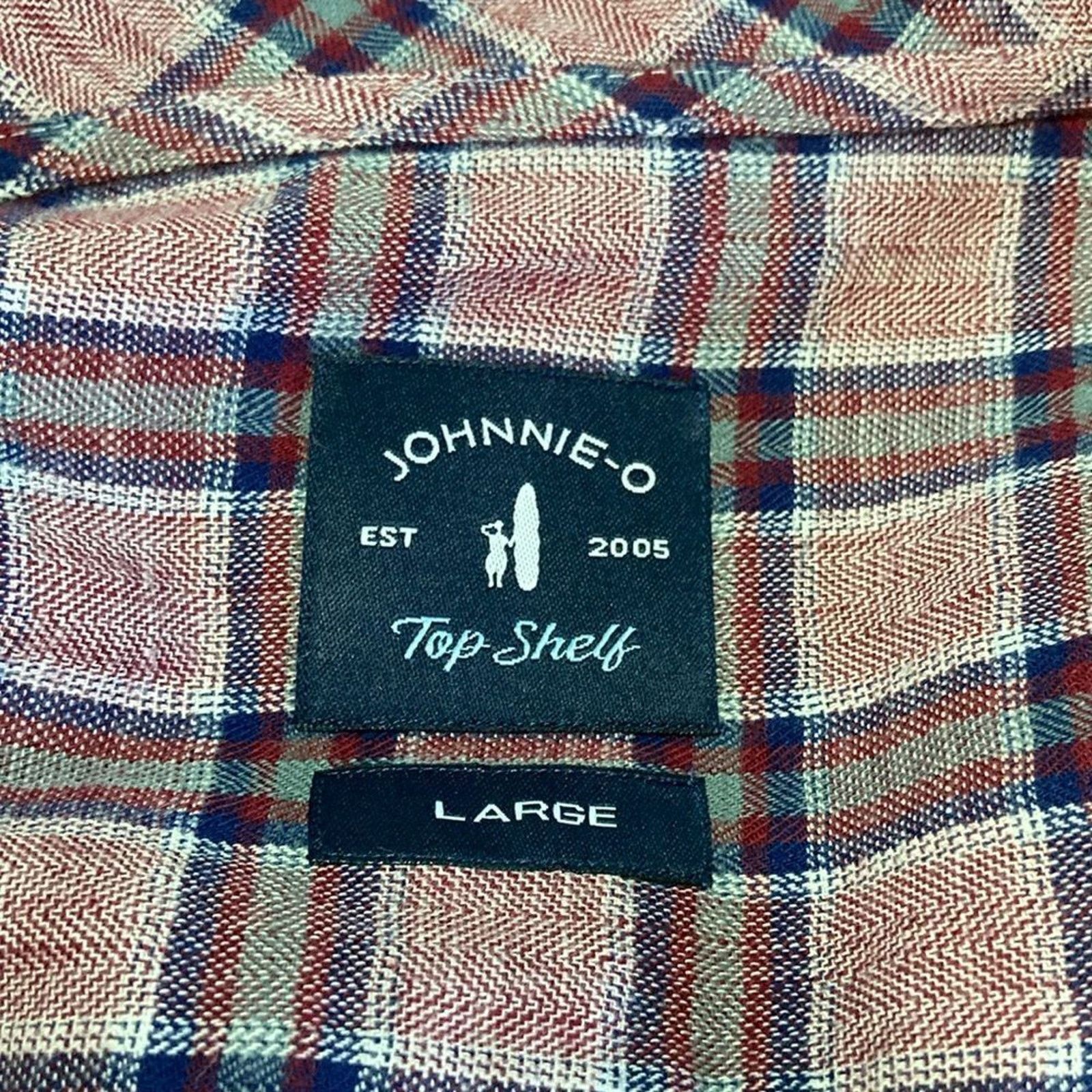 johnnie-O Johnnie O Mens Shirt Size L Red Plaid Cotton Button Up Top Size US L / EU 52-54 / 3 - 3 Thumbnail