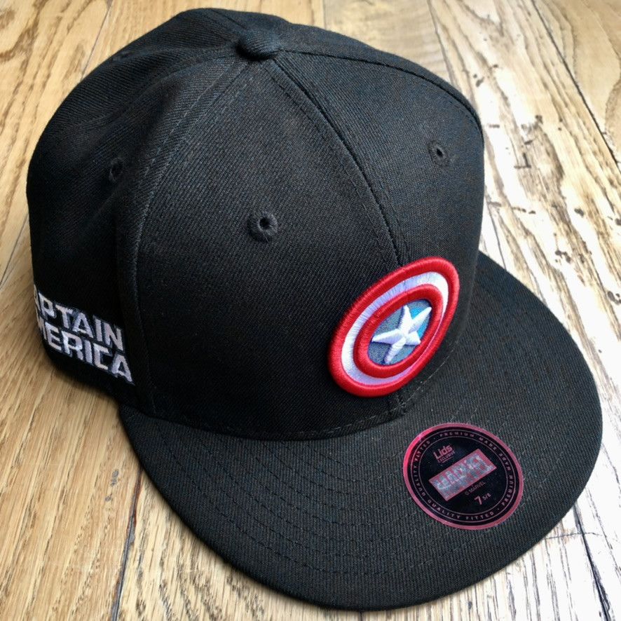 Marvel Comics Captain America Shield Logo Patch Marvel Lids Hat 7 5/8 Size ONE SIZE - 1 Thumbnail