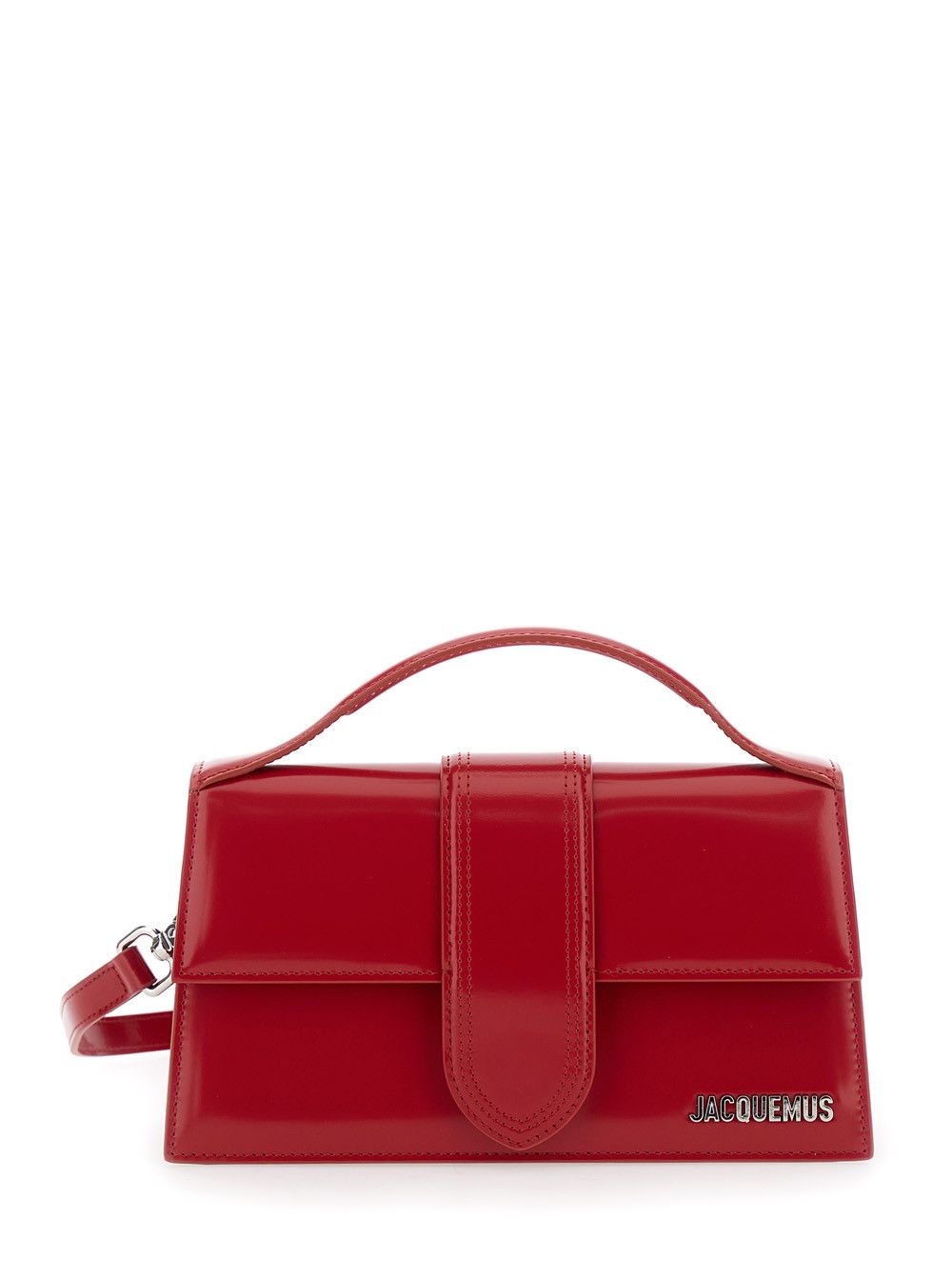 Jacquemus 'Le Grand Bambino' Red Handbag with Logo Lettering on the Front in Patent Leather Woman Size ONE SIZE - 1 Thumbnail