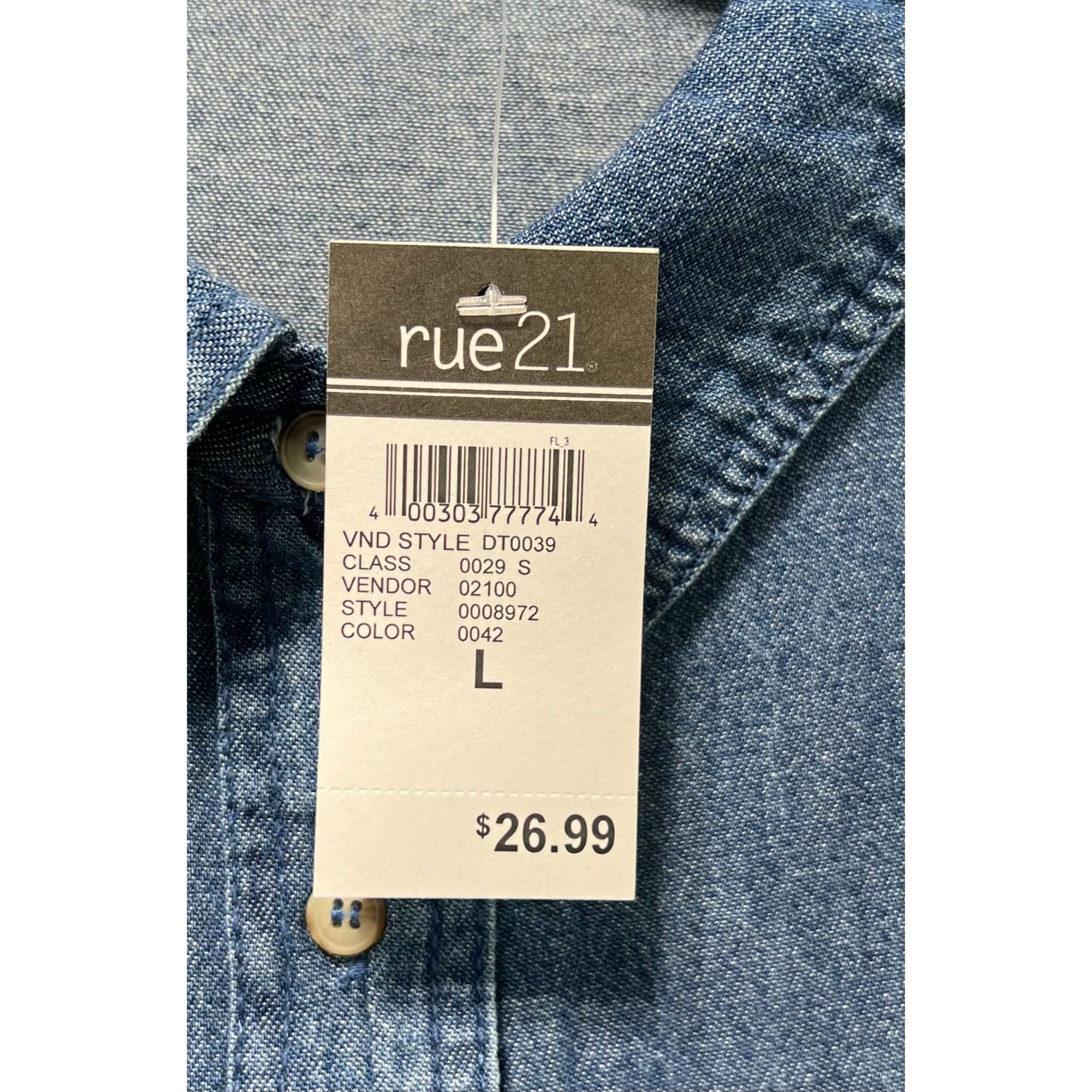 Other Sweet Envy - Women's Chambray Long Sleeve Button Down Shirt Size L / US 10 / IT 46 - 8 Thumbnail