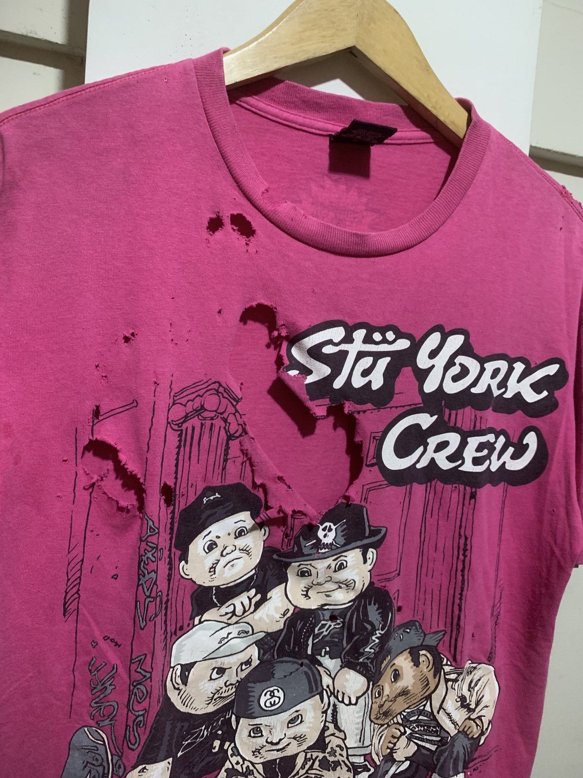 Stussy Vintage Stussy x Pound Stu York Crew Super Distressed Tee Size US M / EU 48-50 / 2 - 7 Thumbnail