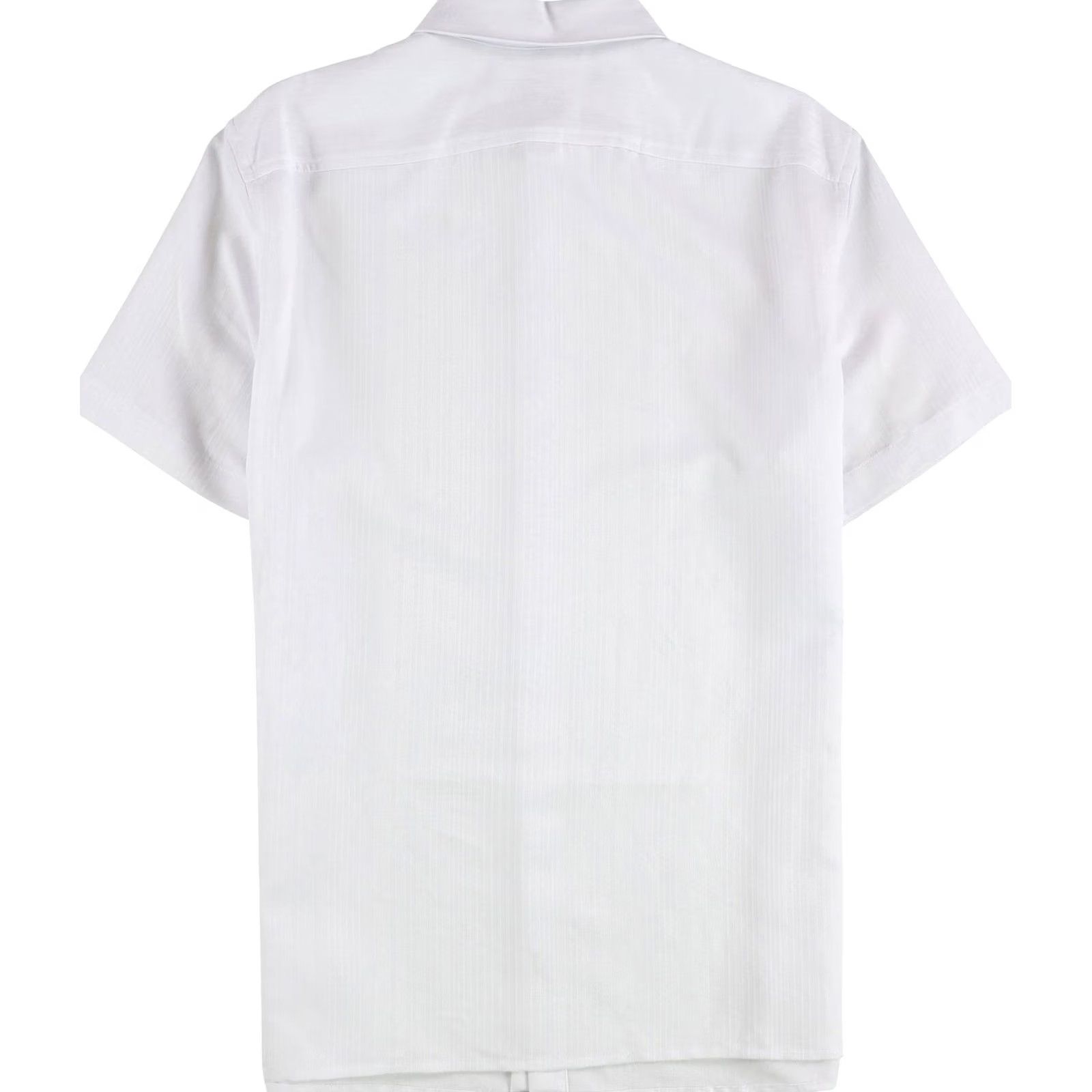 Perry Ellis Perry Ellis Mens Button Up Shirt, White, M Neck, Cotton Viscose Dobby, Short Sleeve, Breathable, Extra Button(s) Size US M / EU 48-50 / 2 - 2 Thumbnail