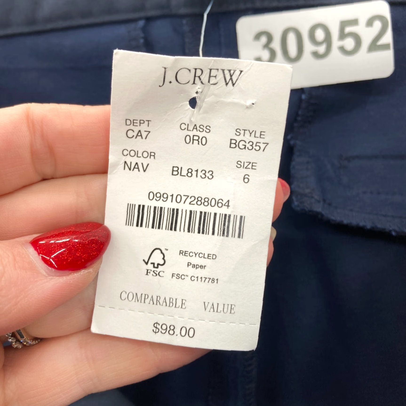 J.Crew J.Crew Kelsey Pant Women's 6 Flared Crop Blue Stretch High Rise Size 30" / US 8 / IT 44 - 5 Thumbnail