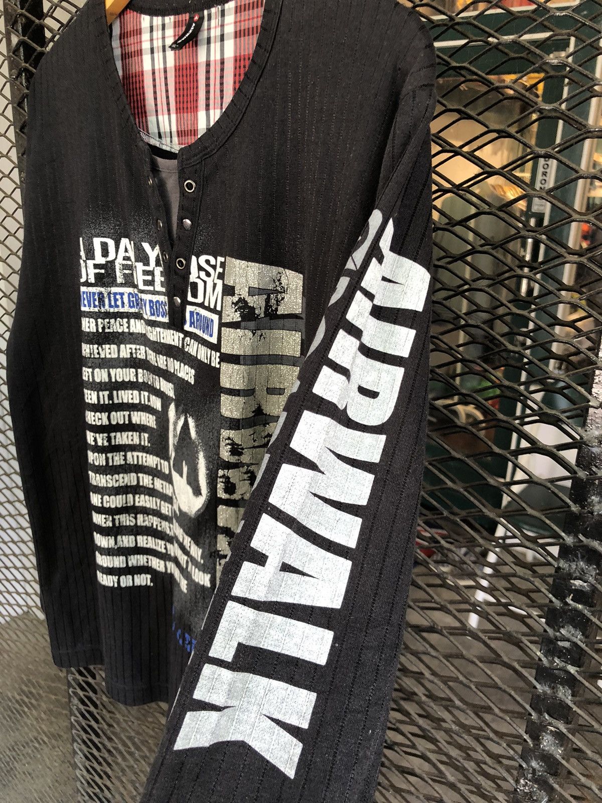 Japanese Brand JAPANESE AIRWALK POEM DOUBLE LAYER LONGSLEEVE Size US XL / EU 56 / 4 - 4 Thumbnail