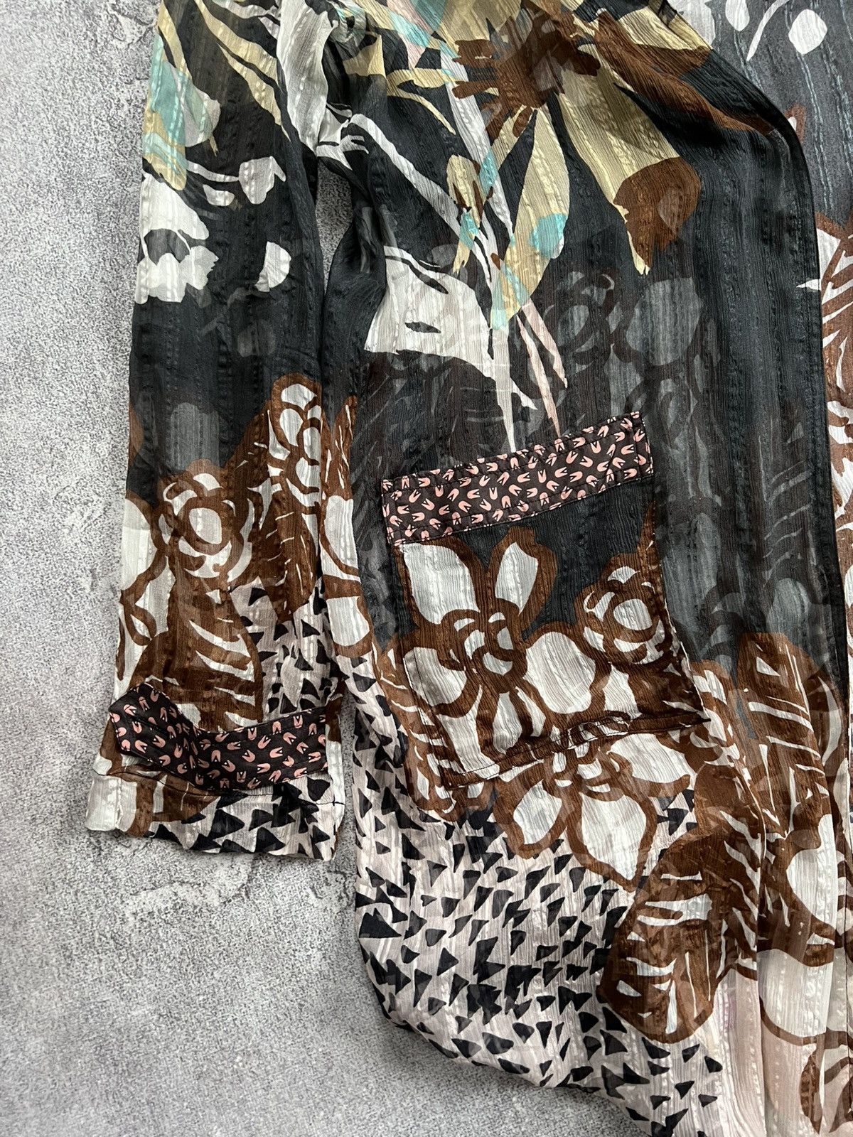 Etro Etro Silk Sheer Long Kimono Duster Floral Print Mesh Dress Size M / US 6-8 / IT 42-44 - 7 Thumbnail