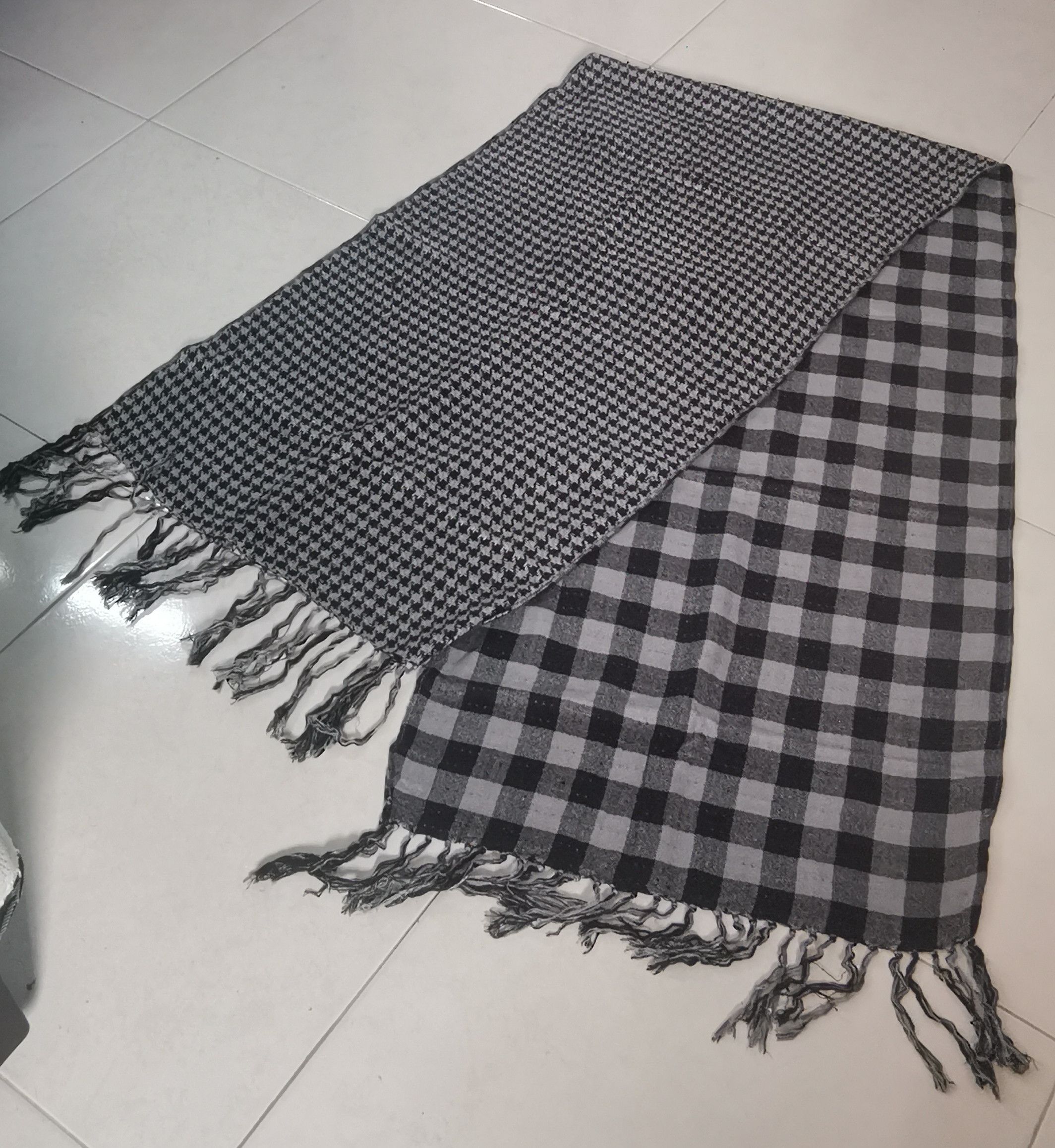 Vintage Vintage PPFM Oversized Checkered Scarf – Black Size ONE SIZE - 3 Thumbnail
