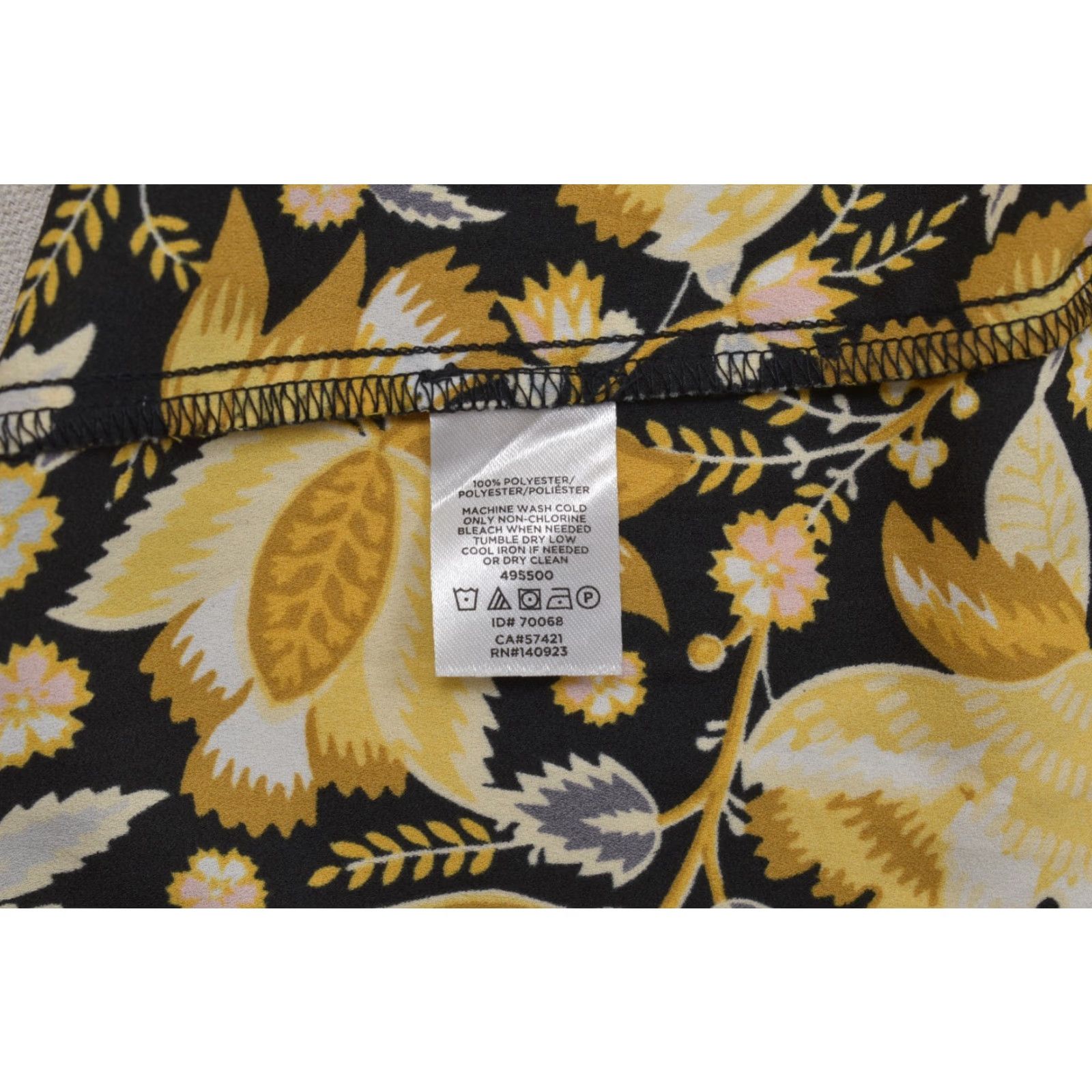 Loft VINTAGE? No — Loft PLUS Blouse Womens Size 22 Yellow Floral Long Sleeve Crew Neck Keyhole Lightweight Polyester Shirt Size 3XL / US 20-22 - 8 Thumbnail