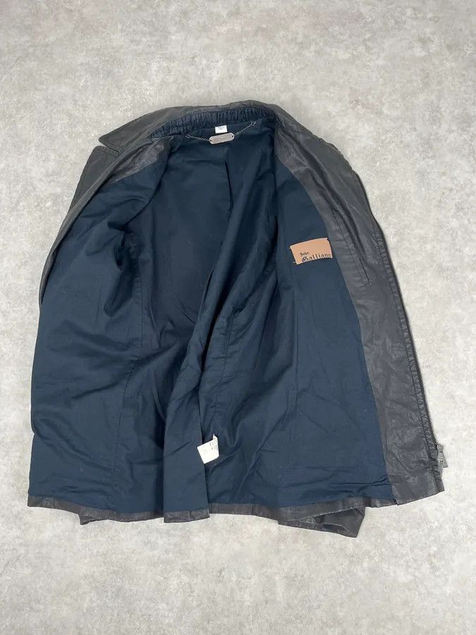 John Galliano 2000s John Galliano Black Waxed Asymmetrical Jacket Size US M / EU 48-50 / 2 - 8 Thumbnail