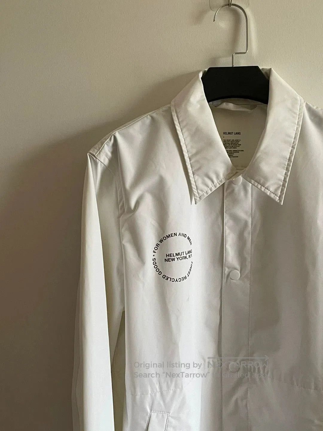 Helmut Lang White Light Jacket with Collar and Front Button Closure. Size US S / EU 44-46 / 1 - 3 Thumbnail