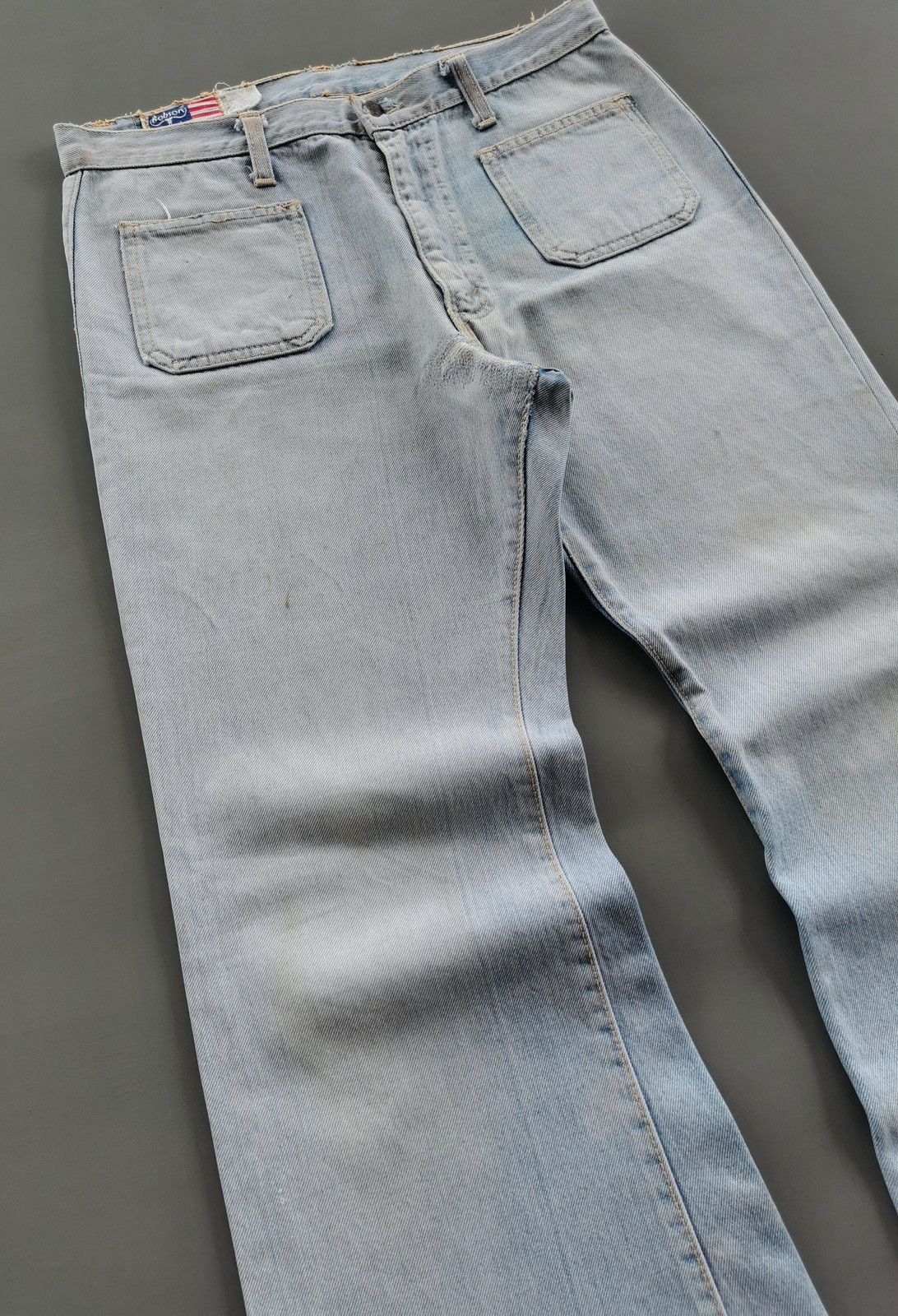 Le Grande Bleu (L.G.B.) Vintage Bobson Flared Bell Bottom Patch Pockets Jeans Size US 31 - 3 Thumbnail