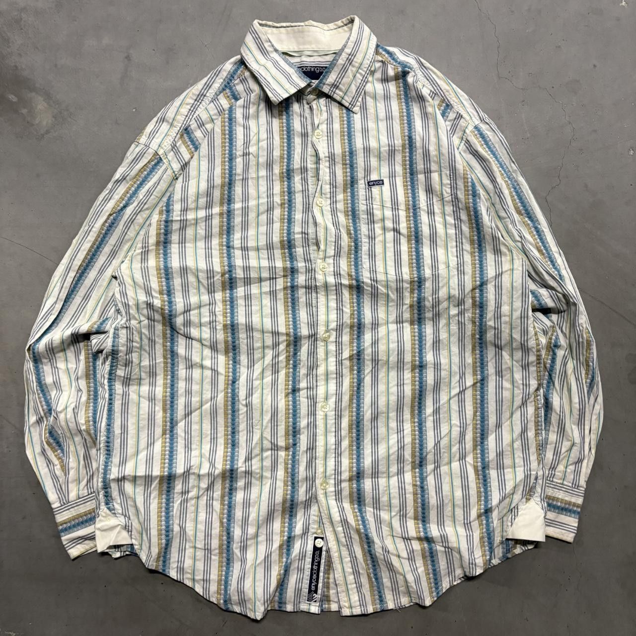 Enyce Crazy Vintage Y2K/2000s Enyce Striped Button Down Shirt! Size US XL / EU 56 / 4 - 1 Thumbnail