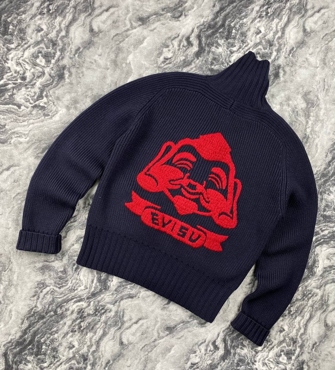 Evisu Vintage Evisu Wool Knit Ribbed Sweater 90s Big Logo Men Size US S / EU 44-46 / 1 - 1 Thumbnail