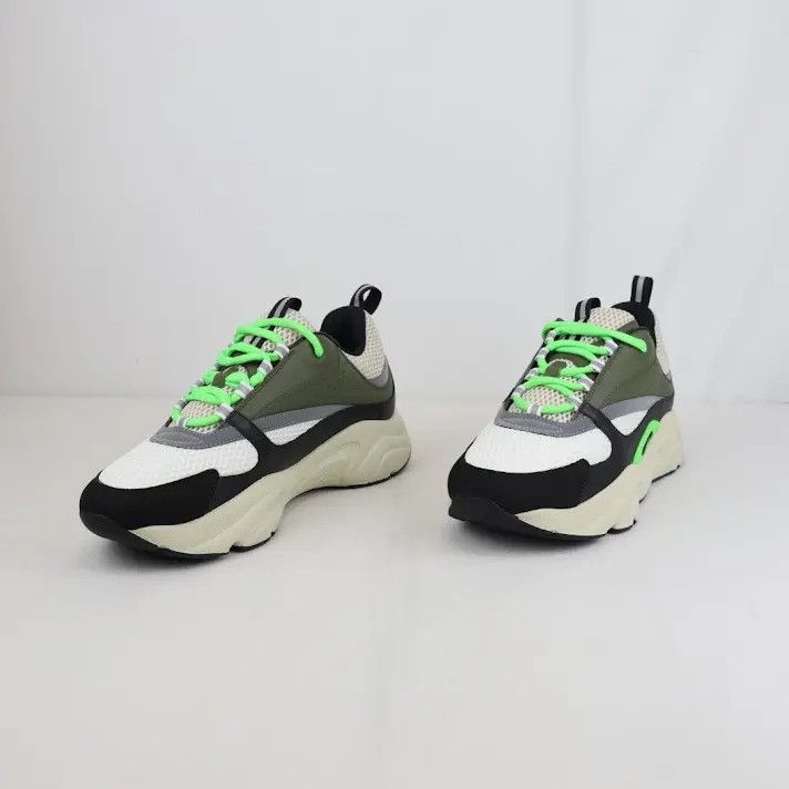 Dior o1rshd1 B22 Calf Mesh Sneakers in Green/Beige Size US 10 / EU 43 - 10 Thumbnail