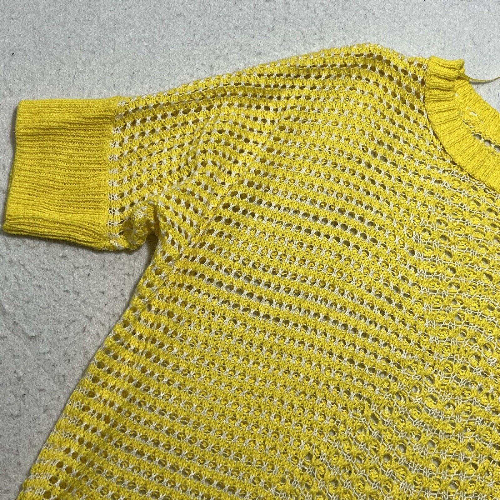 Other a.n.a Small Open Knit Sweater Bright Yellow Pullover Top Size S / US 4 / IT 40 - 5 Thumbnail