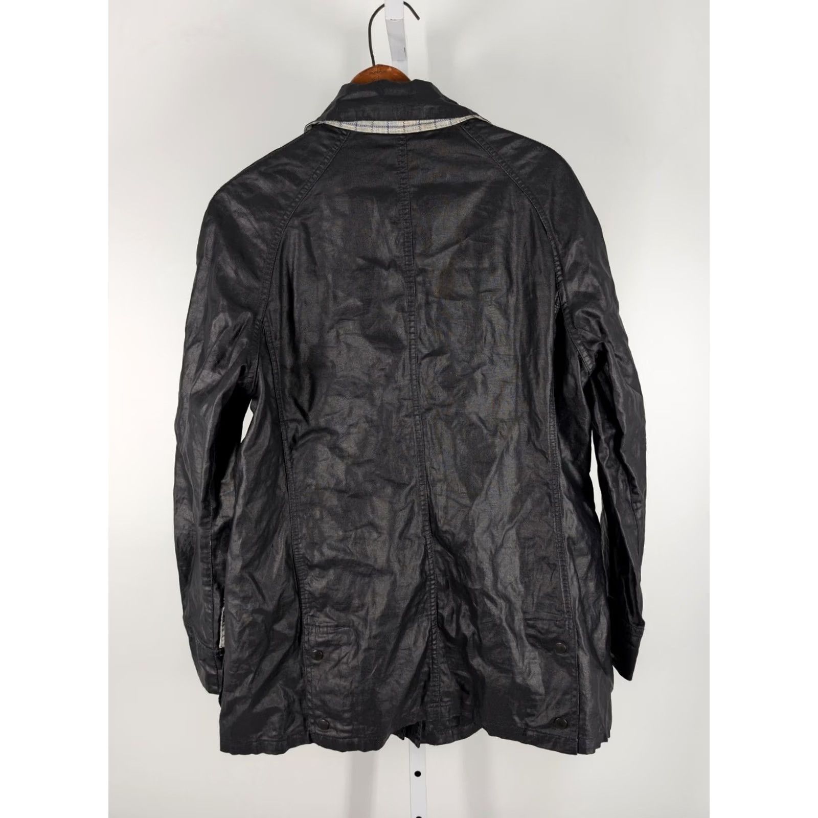Barbour Barbour Duralinen Tattersall Jacket Womens UK 14 US 10 Black Coated Linen Field Jacket LCA0049NY71 Water Resistant Lightweight Mens? No Size L / US 10 / IT 46 - 3 Thumbnail