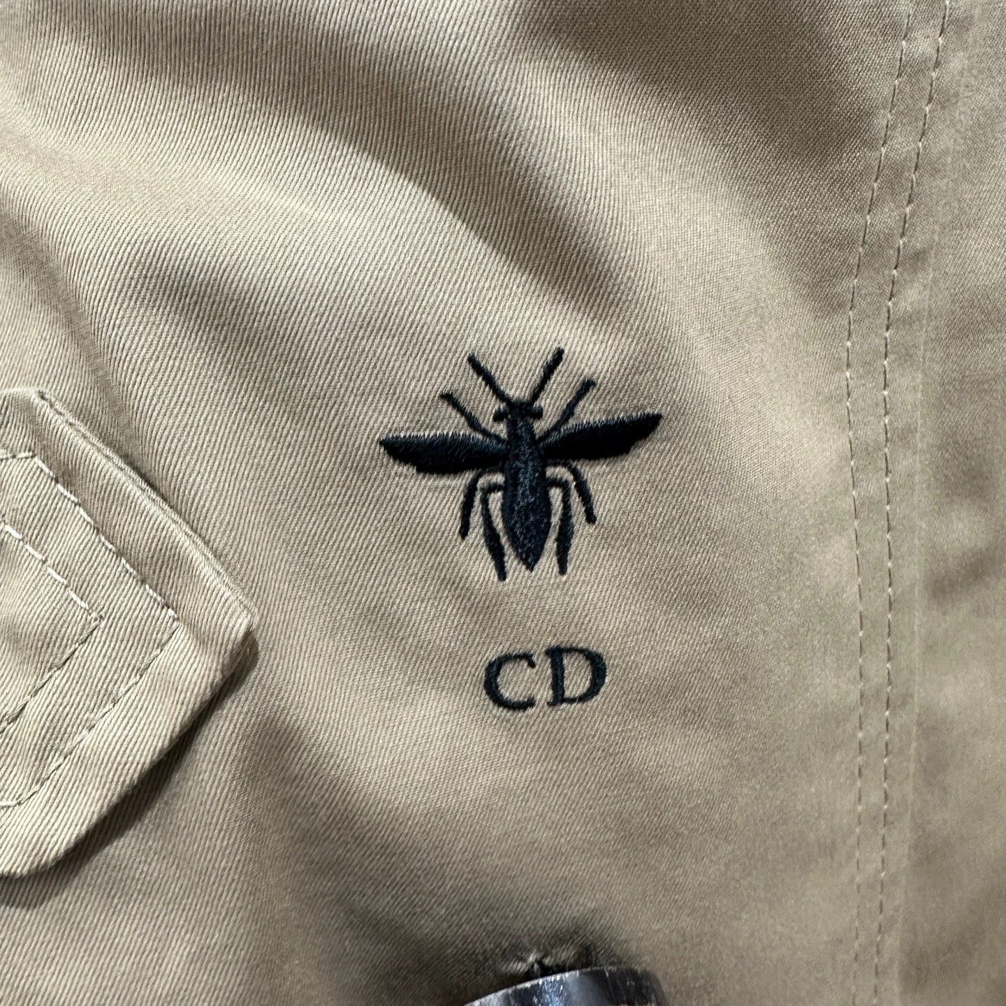 Christian Dior Monsieur Christian Dior may307 Khaki Bee TrenchCoat 42 Cotton Size M / US 6-8 / IT 42-44 - 6 Thumbnail