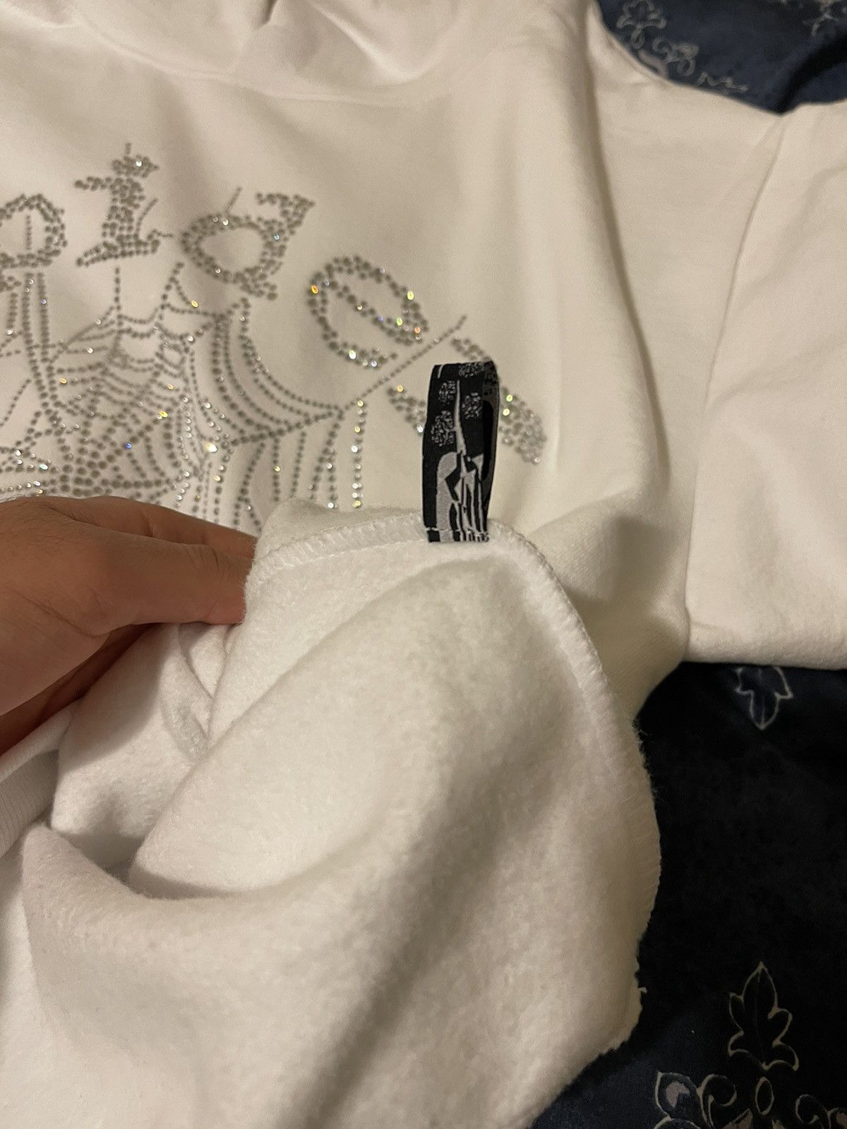 Sp5der Sp5der OG rhinestone white hoodie size small Size US S / EU 44-46 / 1 - 4 Thumbnail
