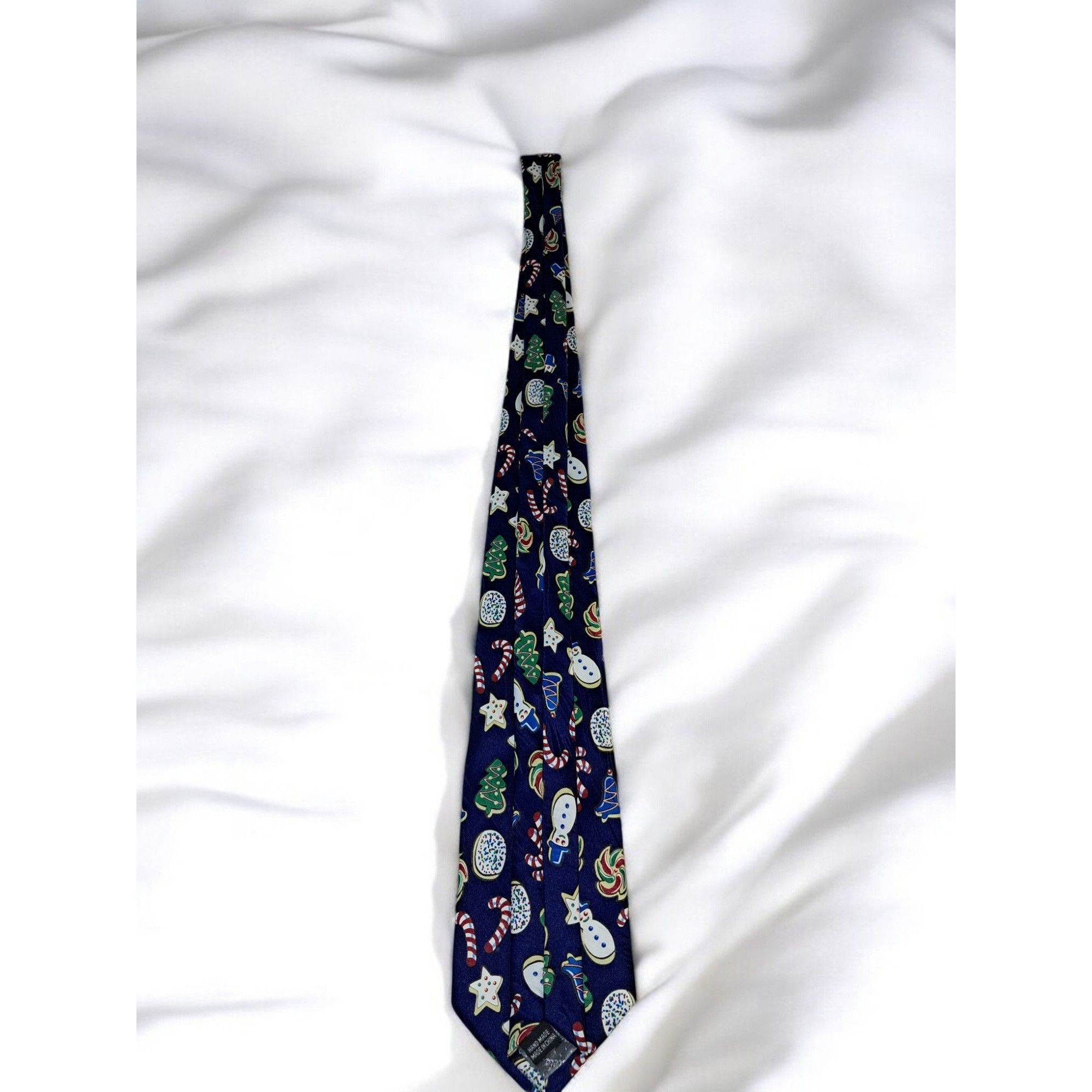 Vintage Keith Daniels Christmas Tie: Blue with Green Trees Size ONE SIZE - 5 Thumbnail