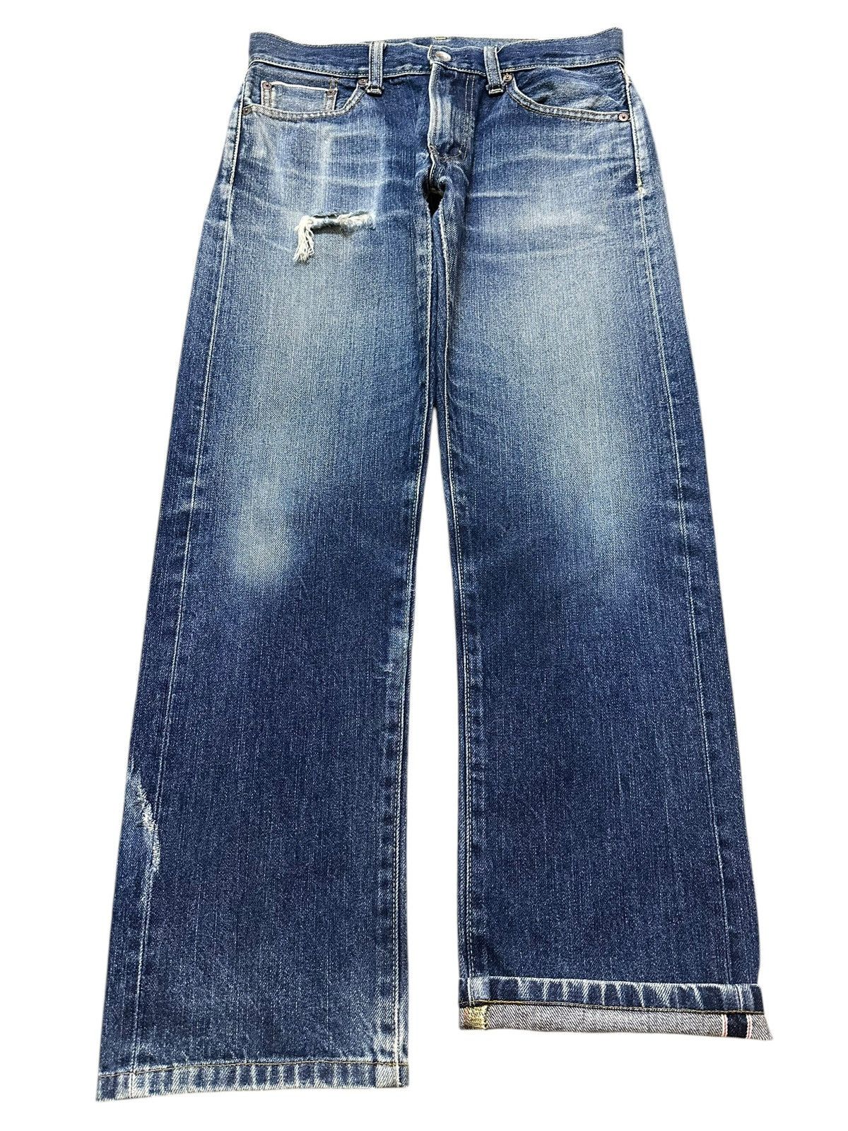 Uniqlo Vintage Japanese Uniqlo S002 Selvedge Blue Wash Loose Jeans Size US 31 - 1 Thumbnail