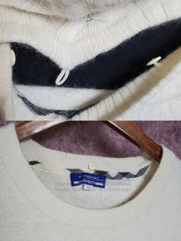 Burberry Burberry Cream Wool Blend Long Sleeve Sweater. Size S / US 4 / IT 40 - 7 Thumbnail