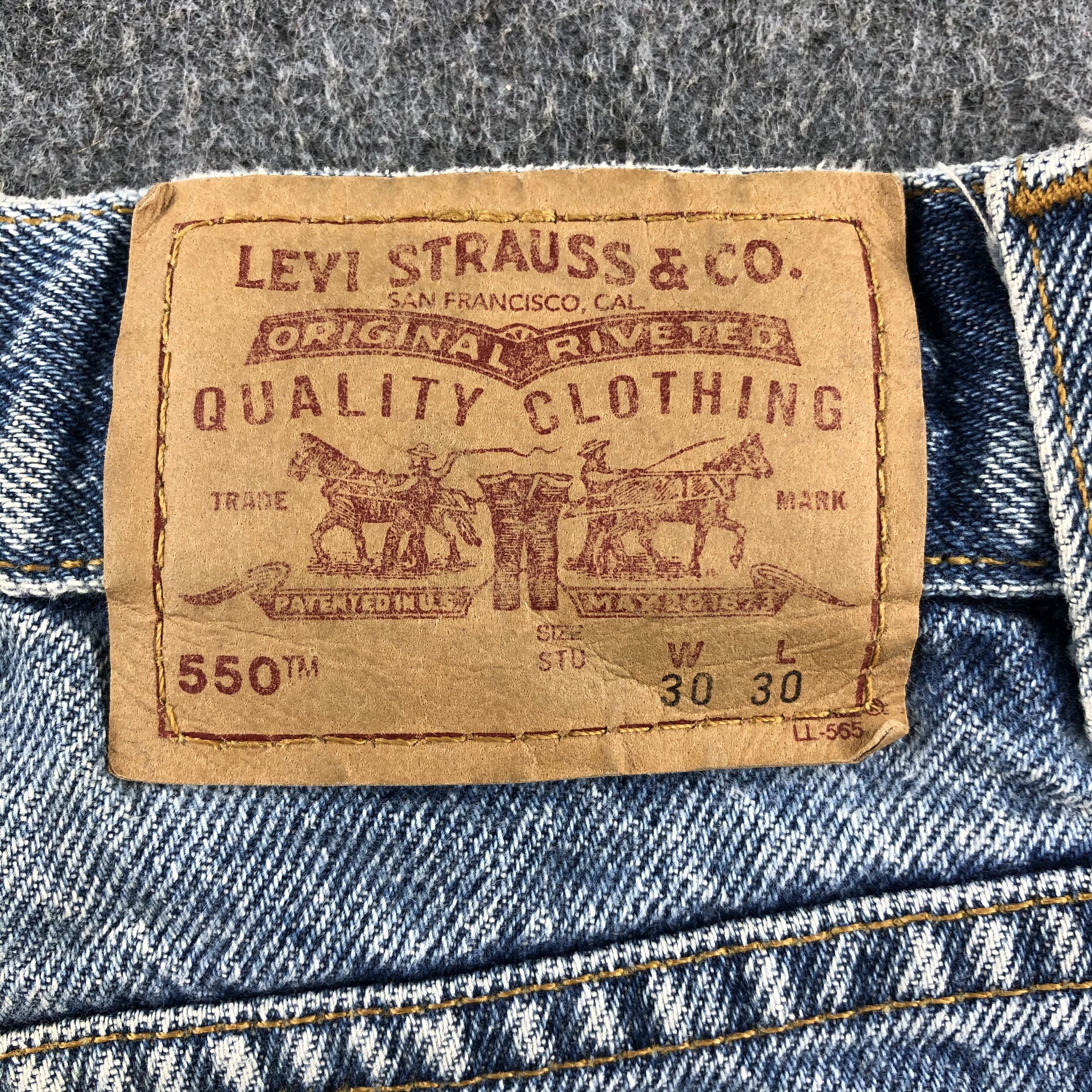 Levi's 90s Vintage Blue Wash Levis 550 Jeans-J2447 Size US 28 / EU 44 - 5 Thumbnail