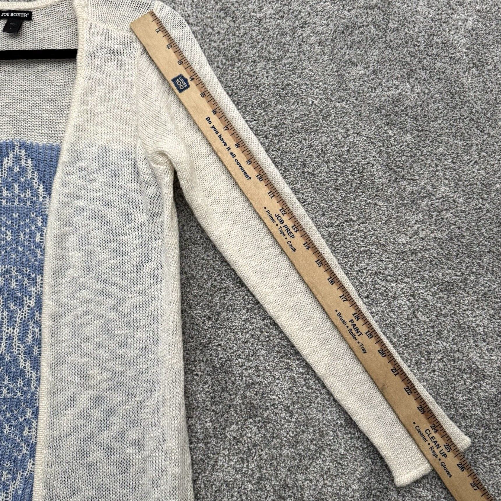 Joe Boxer VINTAGE Retro 70s Cardigan Large Women Wool Knit Fringed Hippie Woodstock Boho Western Phoebe Friends Ivory Cream 75% Acrylic 25% Cotton Size L / US 10 / IT 46 - 3 Thumbnail