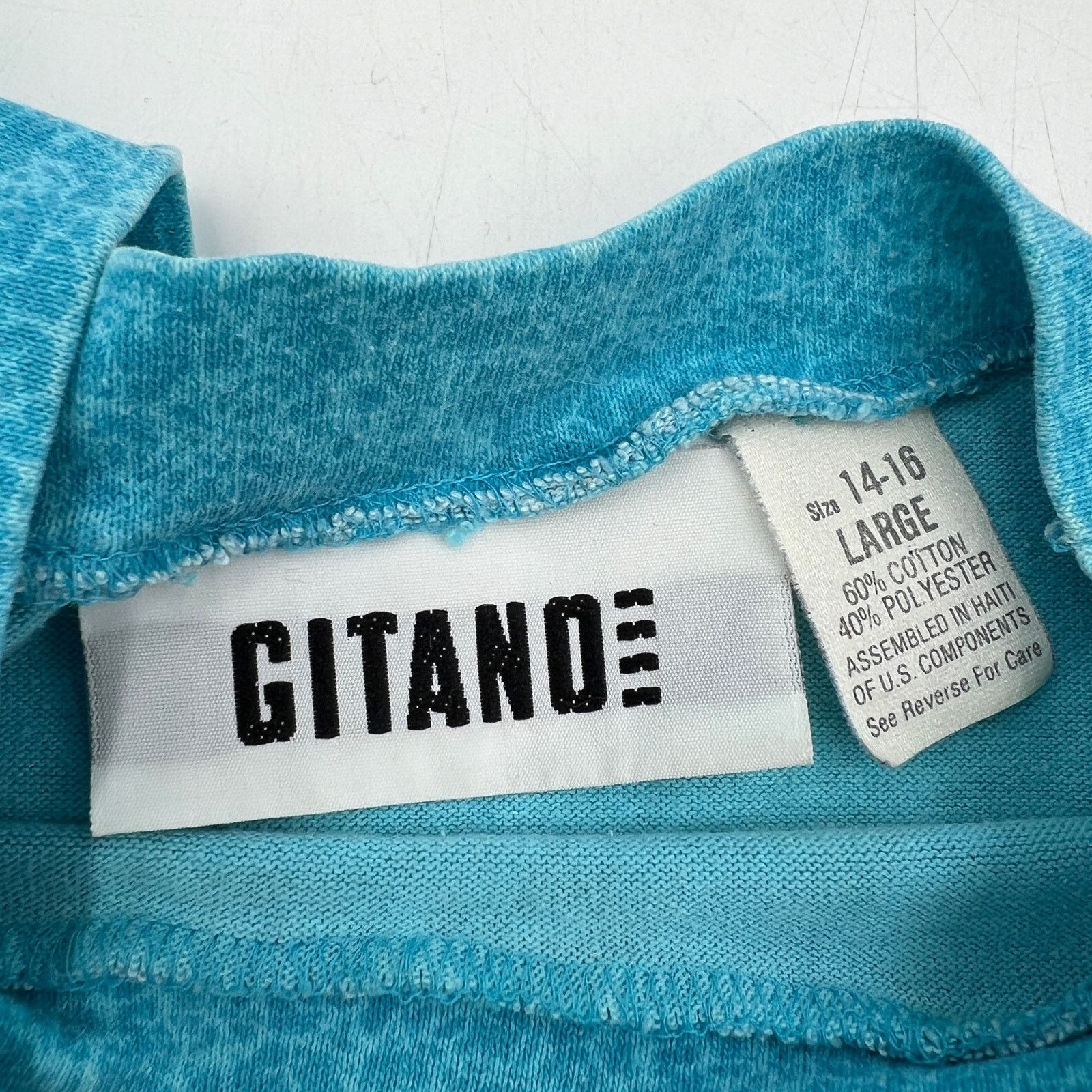 Vintage Vintage 90s Gitano Crop Graphic Tee Blue Sports Science Size L / US 10 / IT 46 - 3 Thumbnail