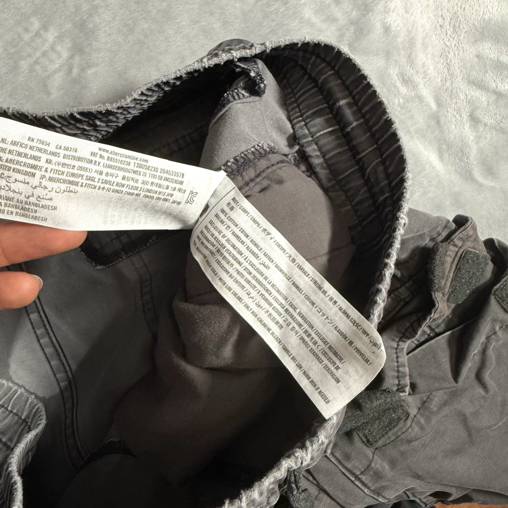 Abercrombie & Fitch Abercrombie & Fitch Cargo Drawstring Pants Mens M 28” Straight Gray Size US 31 - 5 Thumbnail