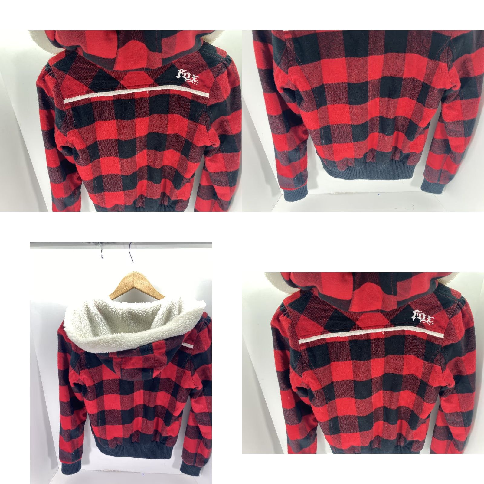 Vintage FOX Flannel Jacket Womens Size Small Buffalo Check Plaid Fleece Hood Outdoor Jacket/Coat Casual Womens Regular Late Size S / US 4 / IT 40 - 8 Thumbnail