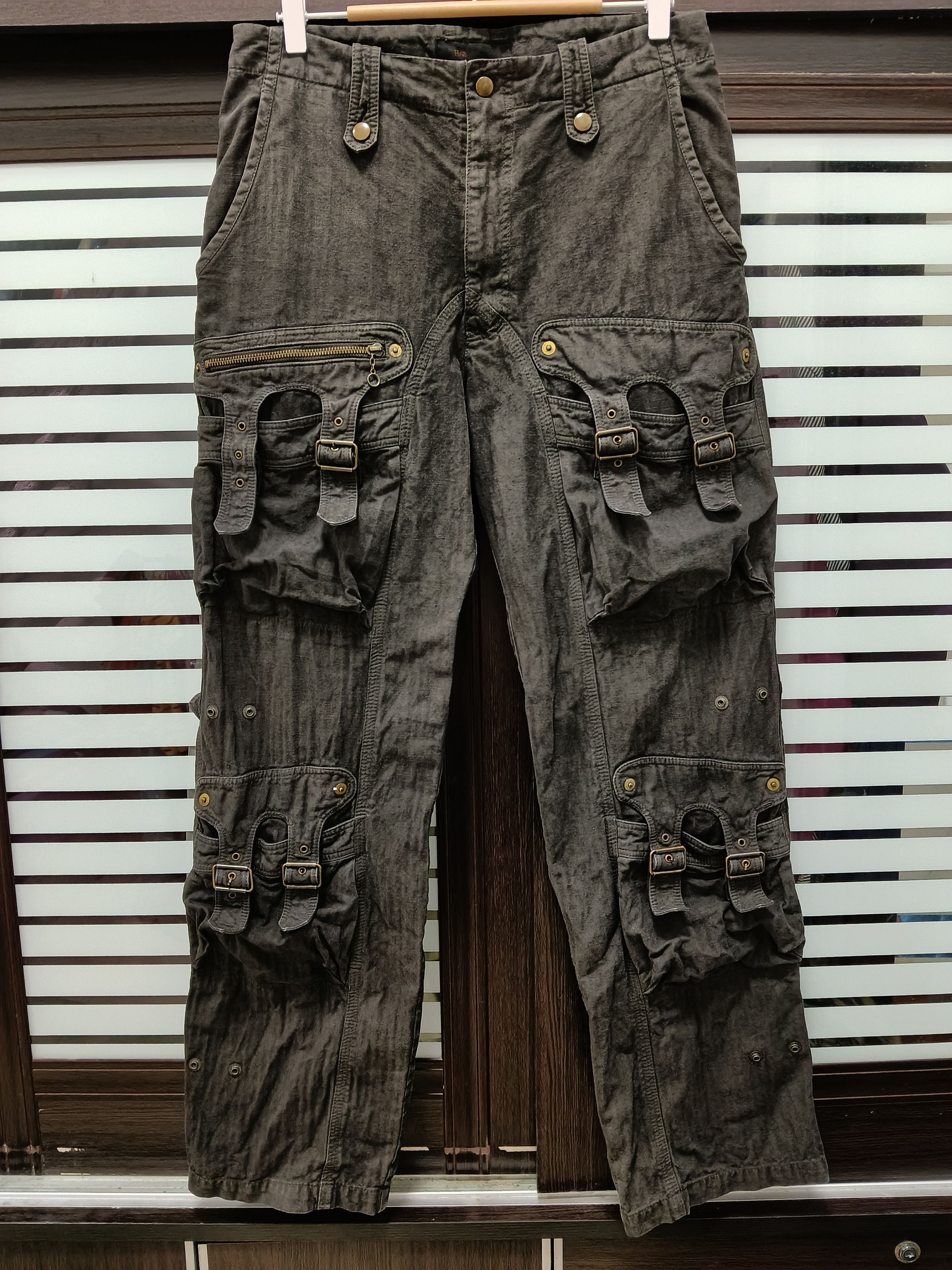 Kiminori Morishita 💥Halb by Kiminori Morishita Bondage Herringbone Pants💥 Size US 31 - 1 Thumbnail