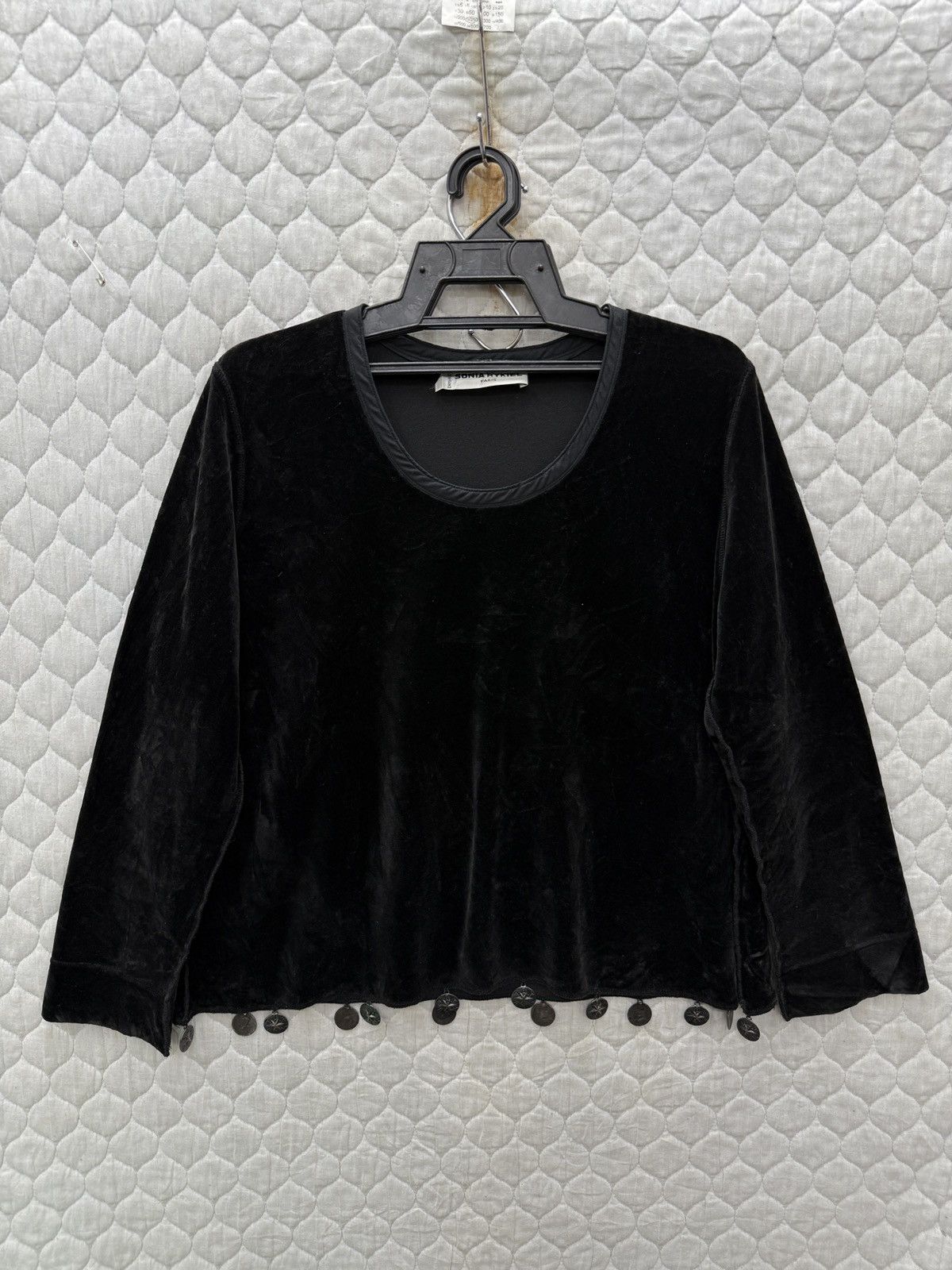 Sonia Rykiel 🔥ARCHIVE SONIA RYKIEL BLACK VELOUR BLOUSE Size M / US 6-8 / IT 42-44 - 1 Thumbnail