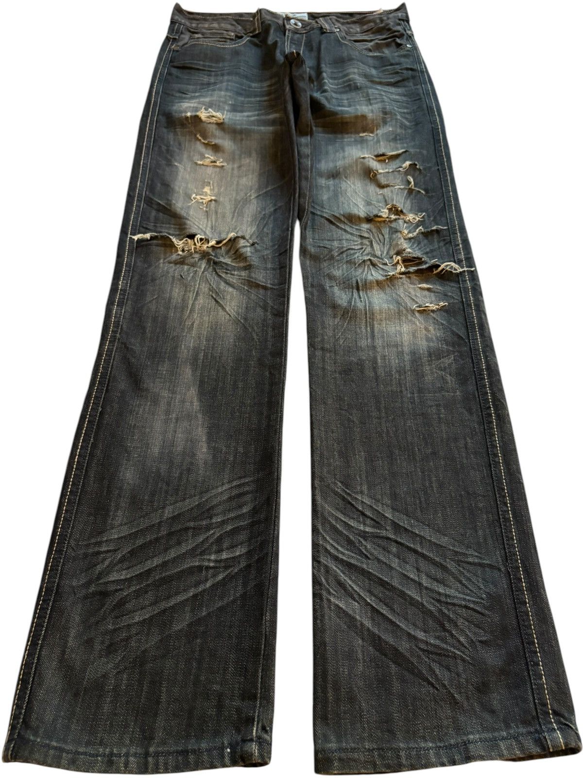 Energie × Japanese Brand Vintage Energie Faded Distressed Ripped Loose Jeans Size US 32 / EU 48 - 1 Thumbnail