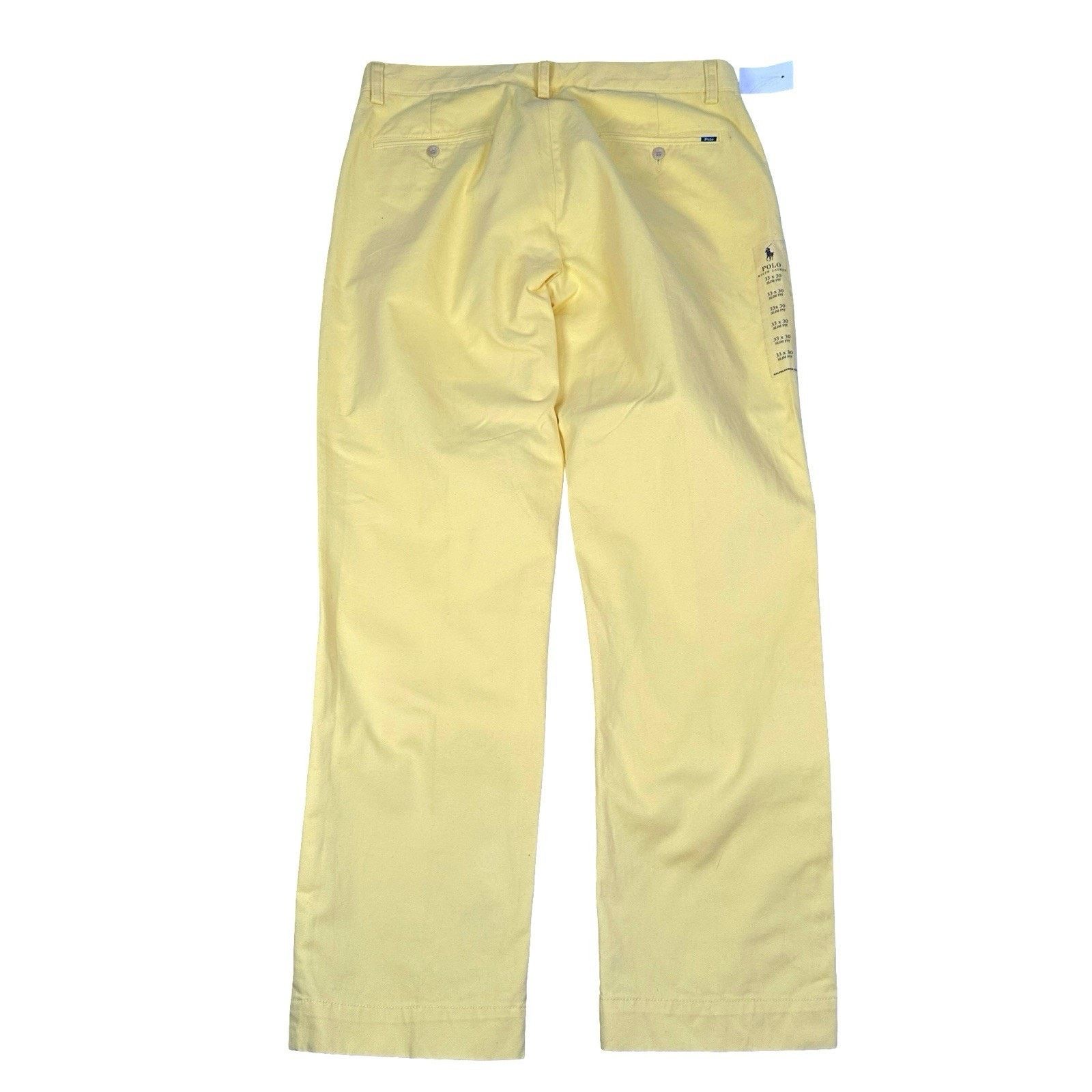 Polo Ralph Lauren Polo Ralph Lauren Chino Pants Men 33x30 Yellow Slim NWT New Size US 33 - 2 Thumbnail