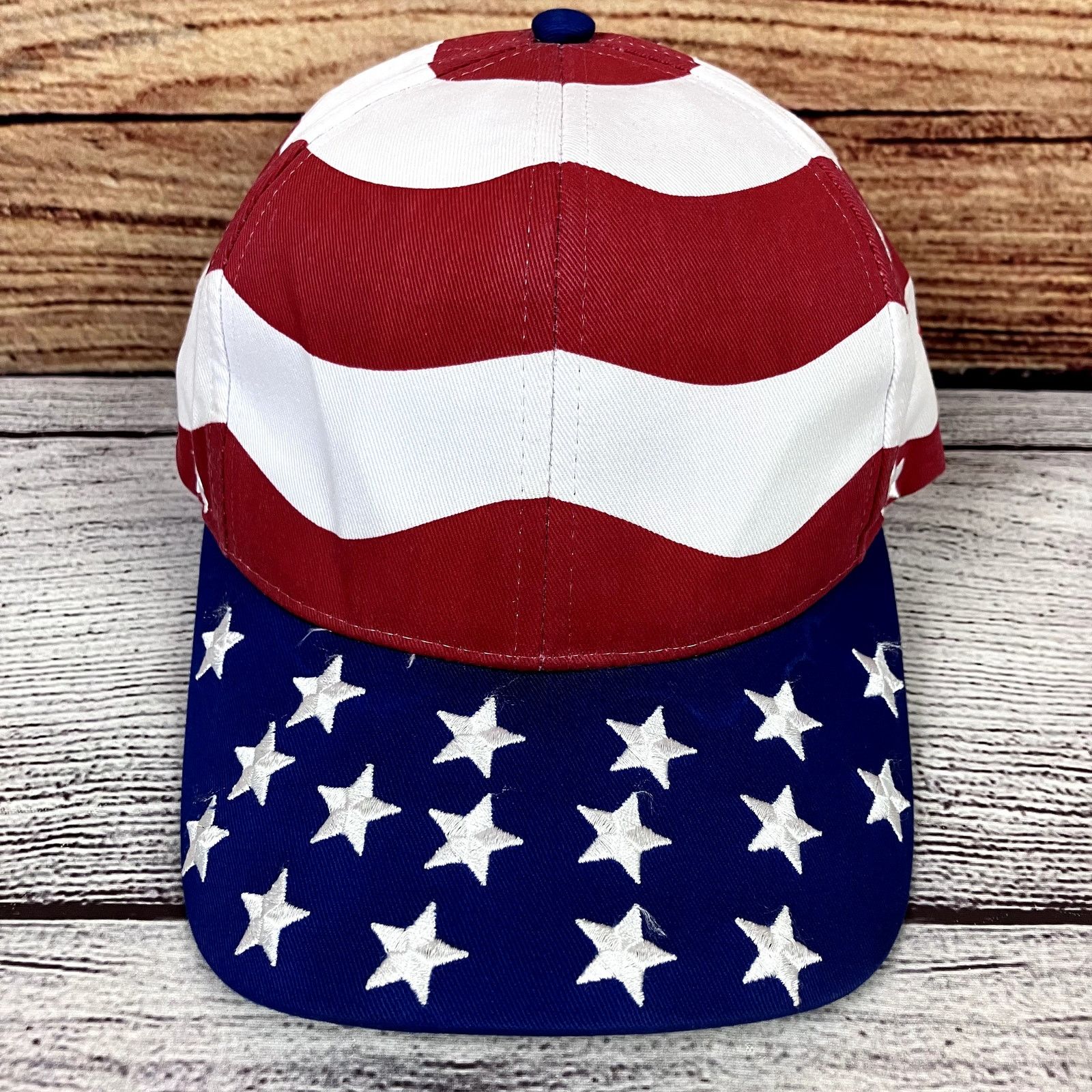 Vintage Vintage 1990s American Flag All Over Print Snapback Hat Size ONE SIZE - 1 Thumbnail