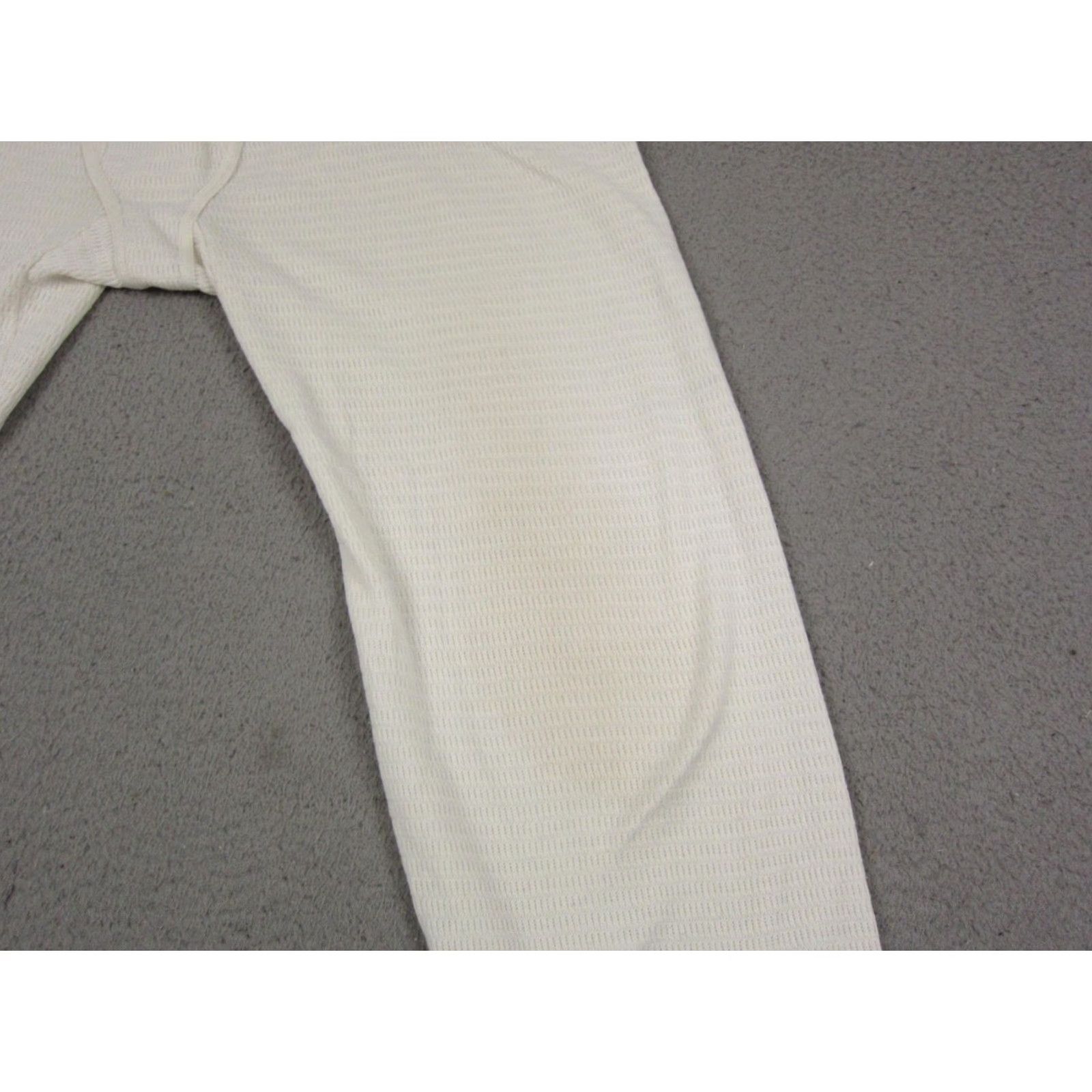 Hanes Vintage Hanes Pants 2XL White Thermal Waffle Knit Sweatpants Mens 80s Winter Base Layer Cotton Polyester Regular Fit Size US 39 - 2 Thumbnail