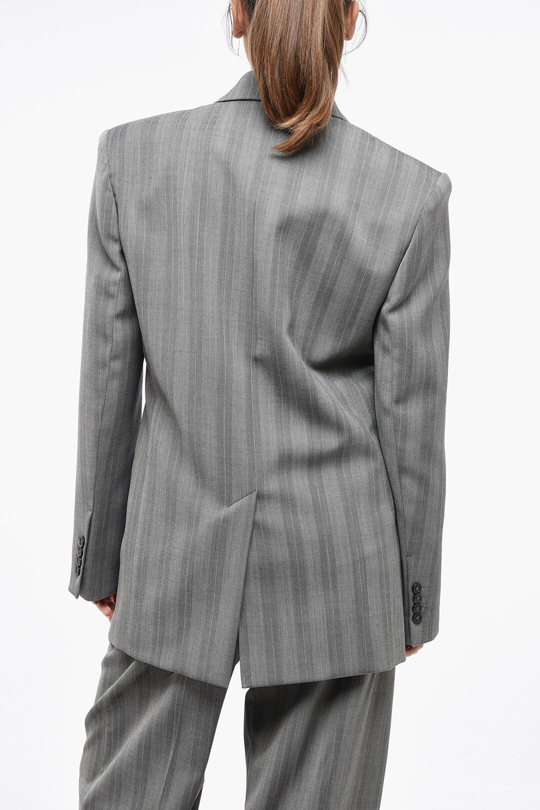 Max Mara og1mm0426 Double-Breasted Blazer in Grey Size M / US 6-8 / IT 42-44 - 2 Thumbnail