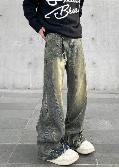 Japanese Brand Kimiko x Hiro Flared Jeans Men Wide Leg Baggy Trousers Size US 30 / EU 46 - 7 Thumbnail