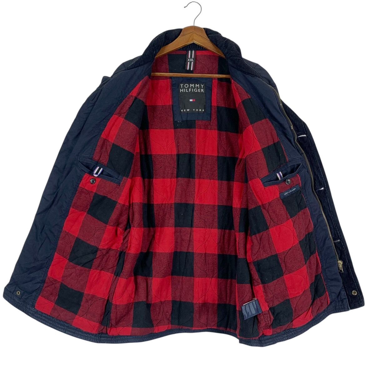 Tommy Hilfiger × Vintage Vintage Tommy Hilfiger Button Heavy Jacket Size US XXL / EU 58 / 5 - 11 Thumbnail