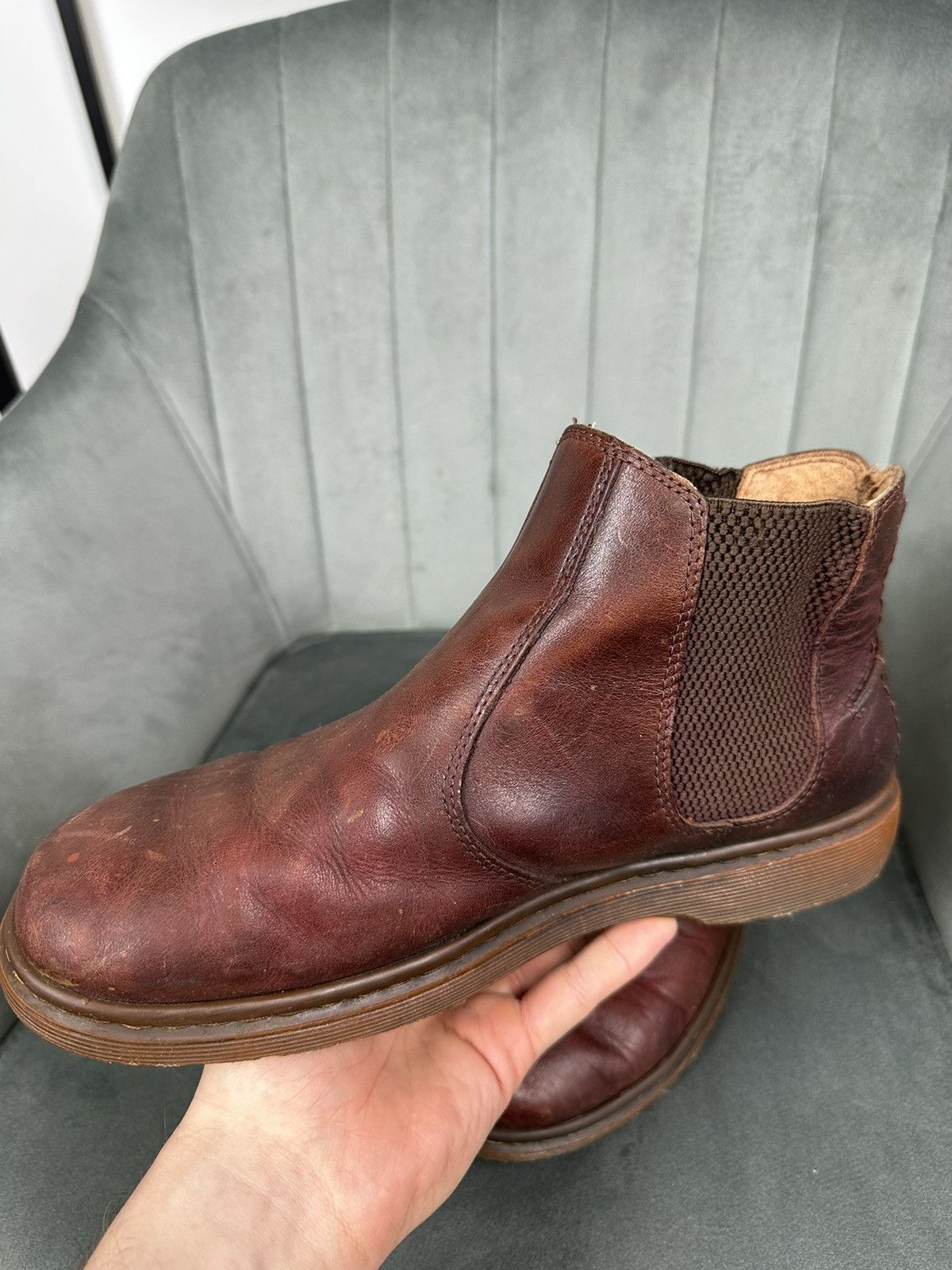 Dr. Martens × Vintage Dr. Martens Lyme Chelsea Boots Leather Men’s Brown 42 Size 9 Size US 9 / EU 42 - 13 Thumbnail