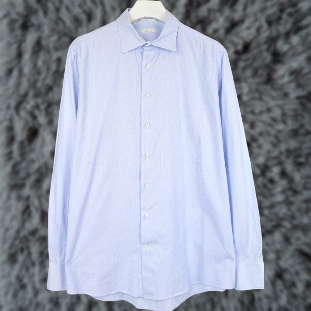 Suitsupply Suitsupply Men's Formal Shirt Slim Fit Blue Pinstripe 45/17 3/4 Size 48R - 1 Thumbnail
