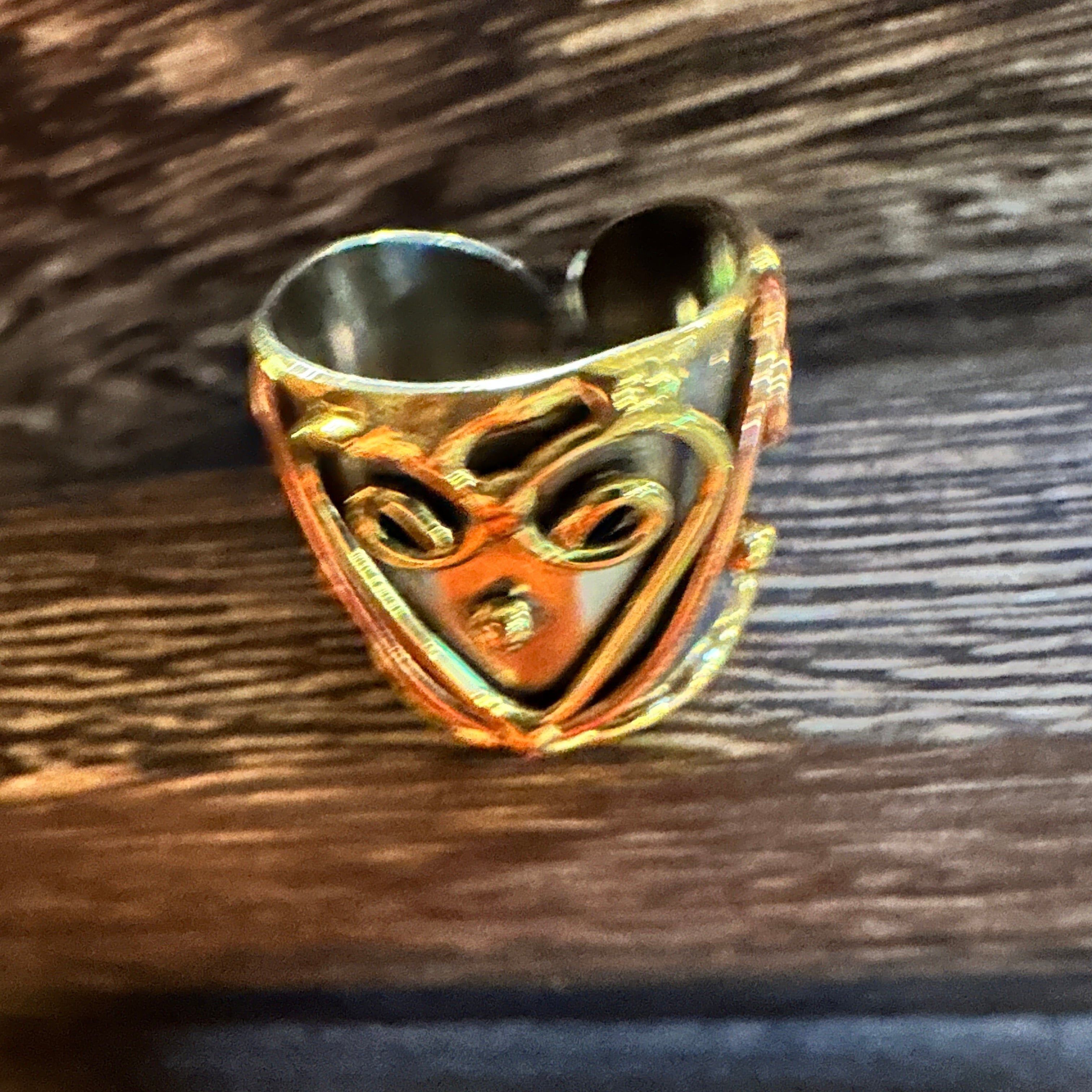 Other Artisan Crafted Silver & Copper Heart Wide Cuff Ring in Gift Size ONE SIZE - 9 Thumbnail