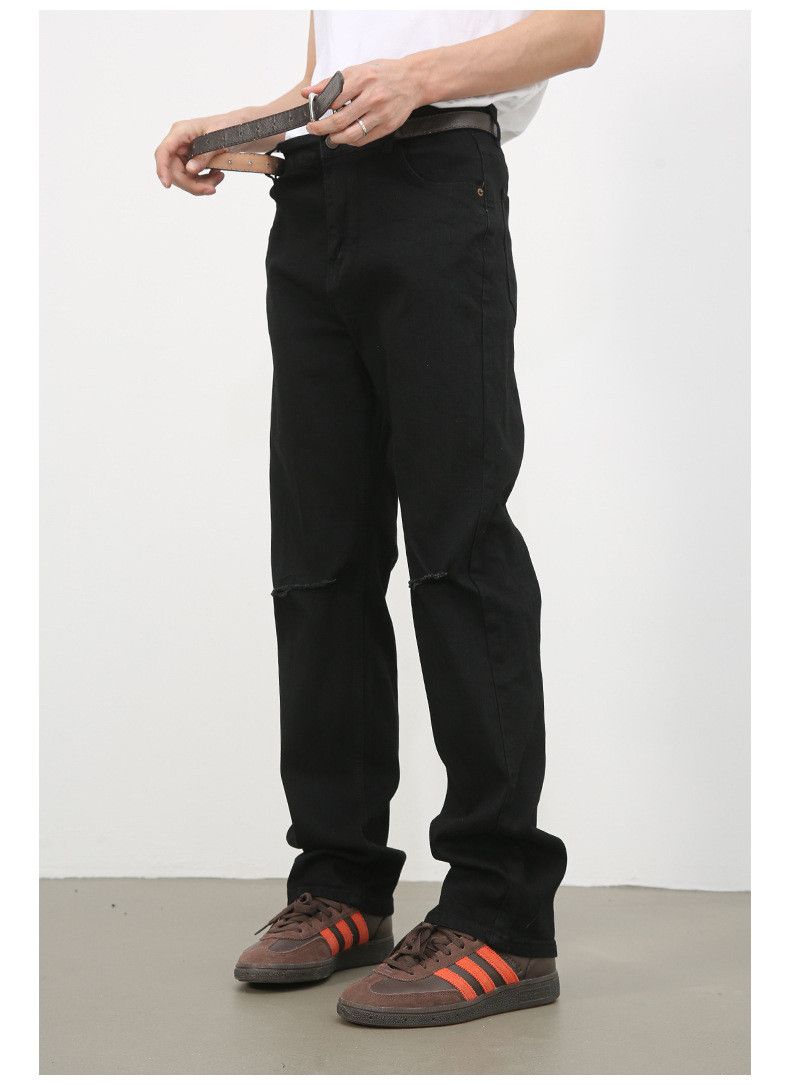 Japanese Brand × Jean Men's black high street stretch slim fit ripped jeans Size US 32 / EU 48 - 3 Thumbnail