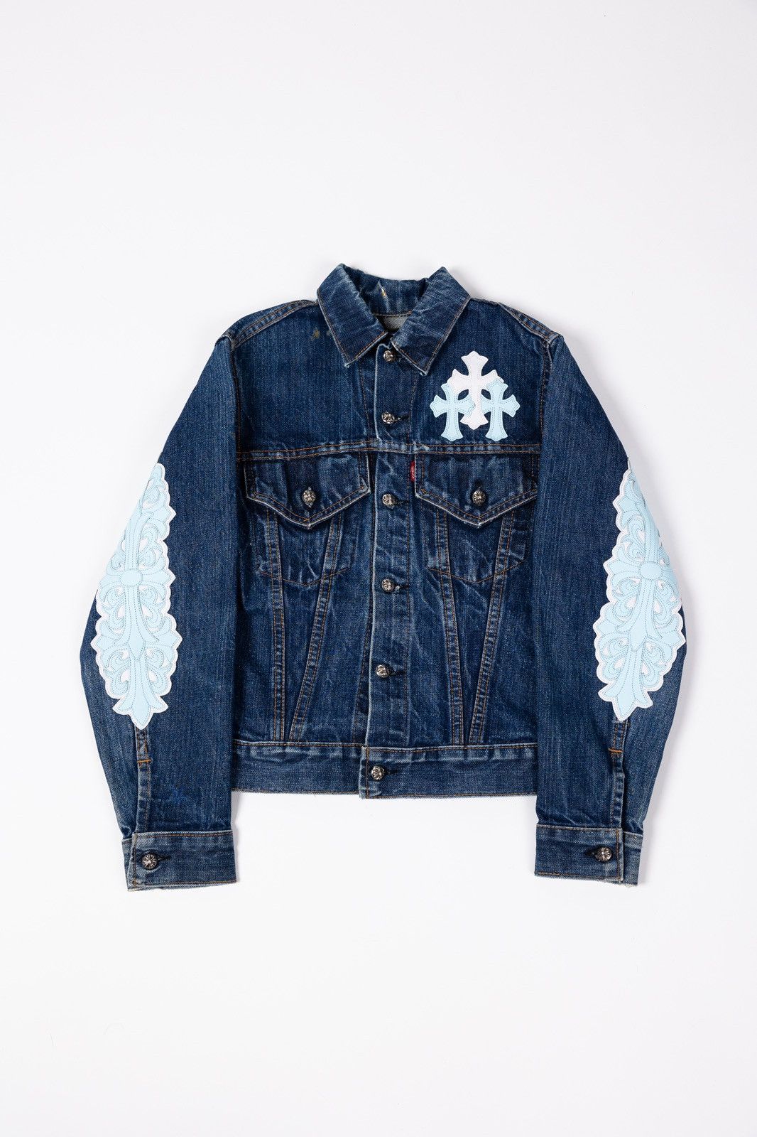 Chrome Hearts Chrome Hearts KIDS Cross Patch Denim Jacket Size XXS / US 00 / IT 34 - 1 Thumbnail
