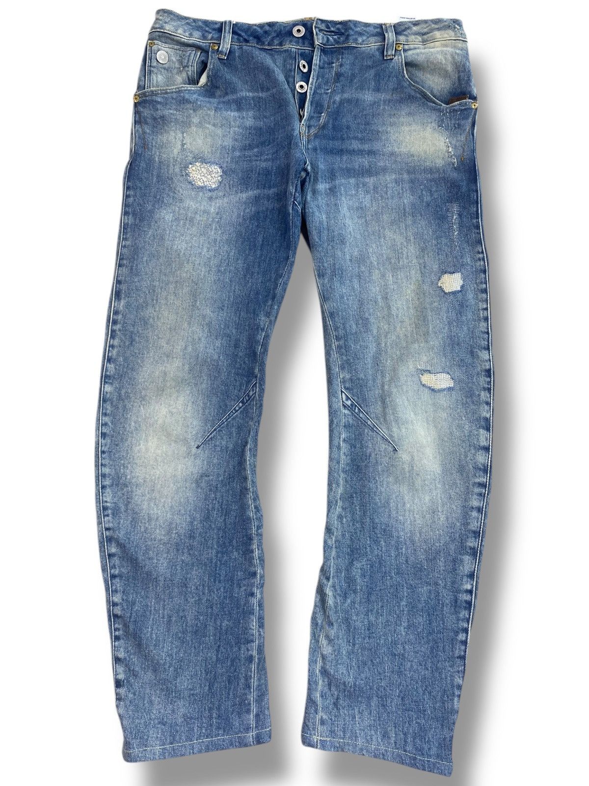 G-Star G-Star Raw Twist Leg Distressed Style Ripped Jeans Size US 32 / EU 48 - 1 Thumbnail