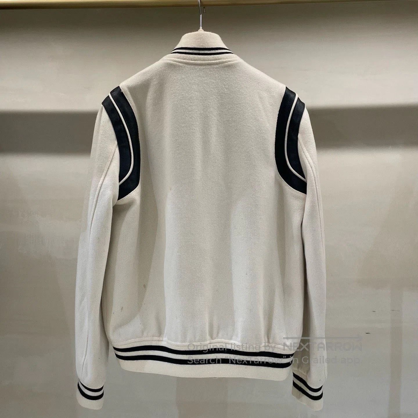 Saint Laurent Paris Saint Laurent Cream Baseball Jacket. Size US M / EU 48-50 / 2 - 2 Thumbnail