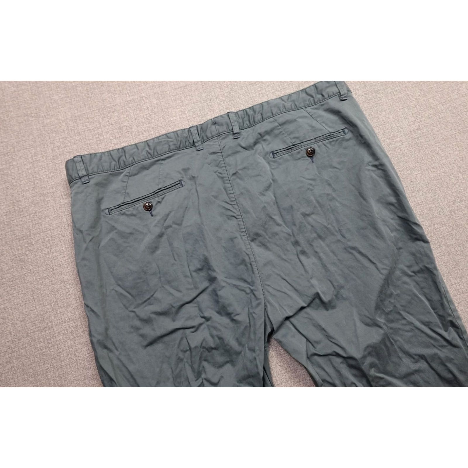 Vintage 32 Bar Blues Mens Chino Pants Regular 40x32 Green Casual Lightweight Stretch Pockets Zip Front Flat Front Vintage No Size US 40 / EU 56 - 2 Thumbnail