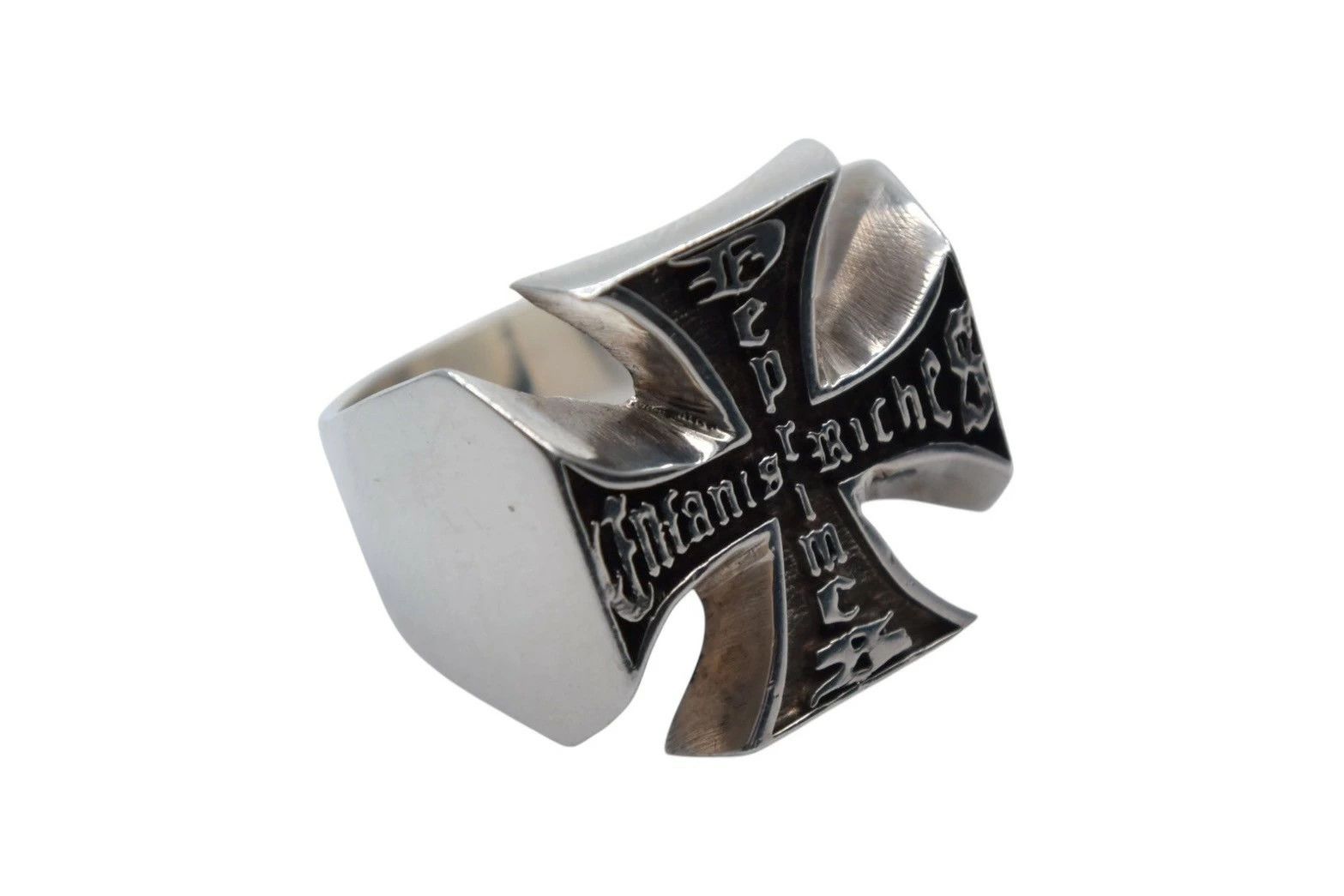 Enfants Riches Deprimes Enfants Riches Deprimes Logo Embossed Cross Ring Size 23 Size ONE SIZE - 6 Thumbnail